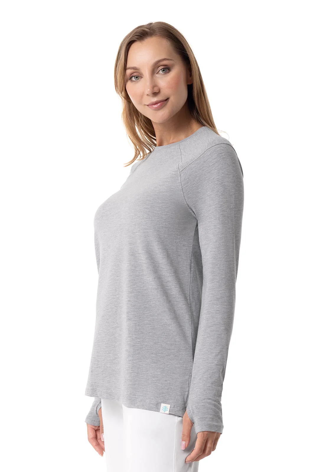 Women's Dania Long Sleeve T-Shirt with Thumbholes | Grey Heather - Image 3