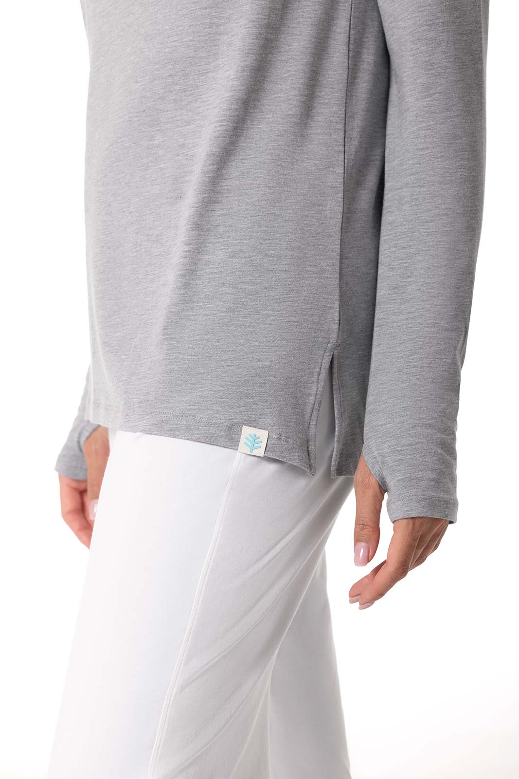 Women's Dania Long Sleeve T-Shirt with Thumbholes | Grey Heather - Image 5