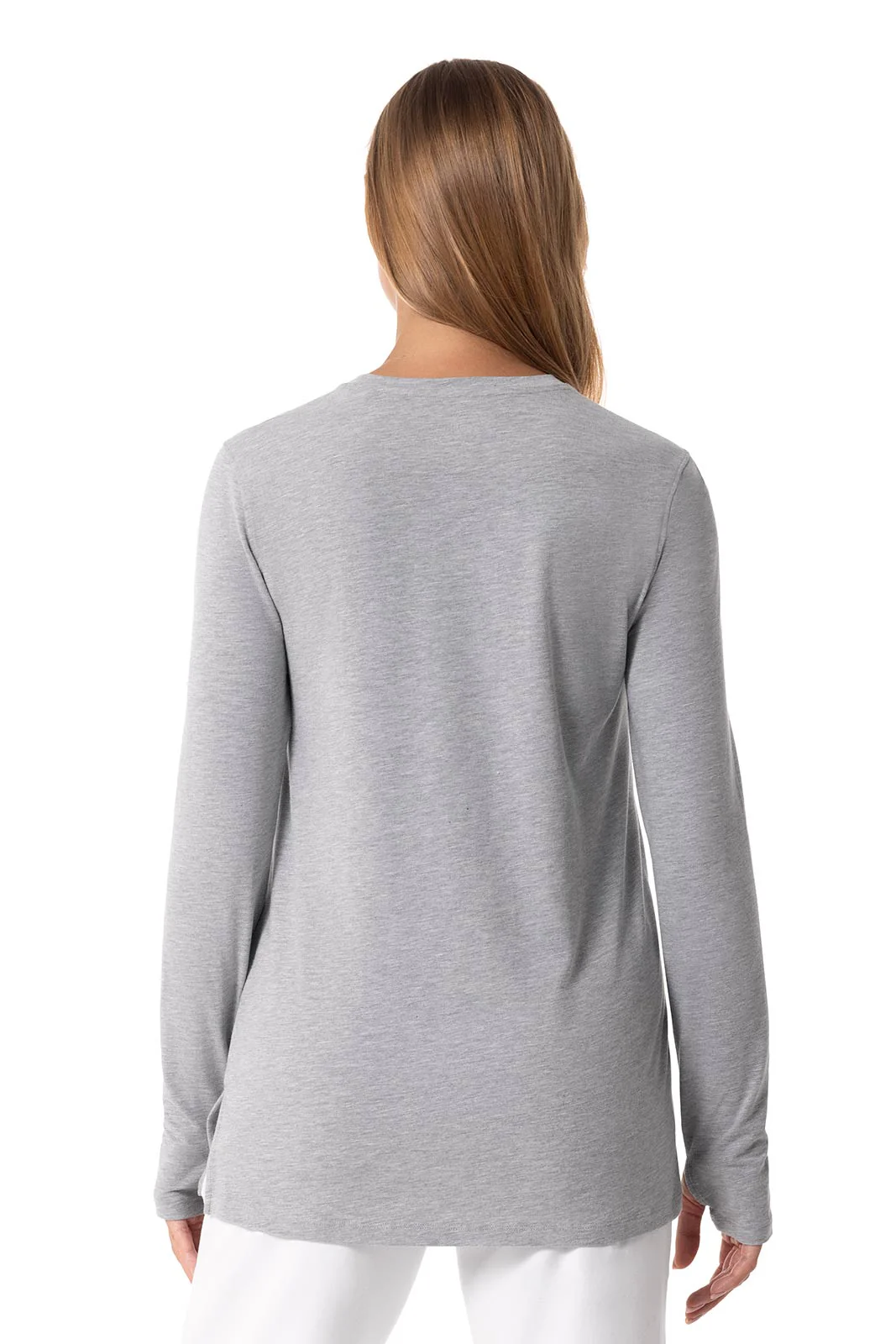 Women's Dania Long Sleeve T-Shirt with Thumbholes | Grey Heather - Image 7
