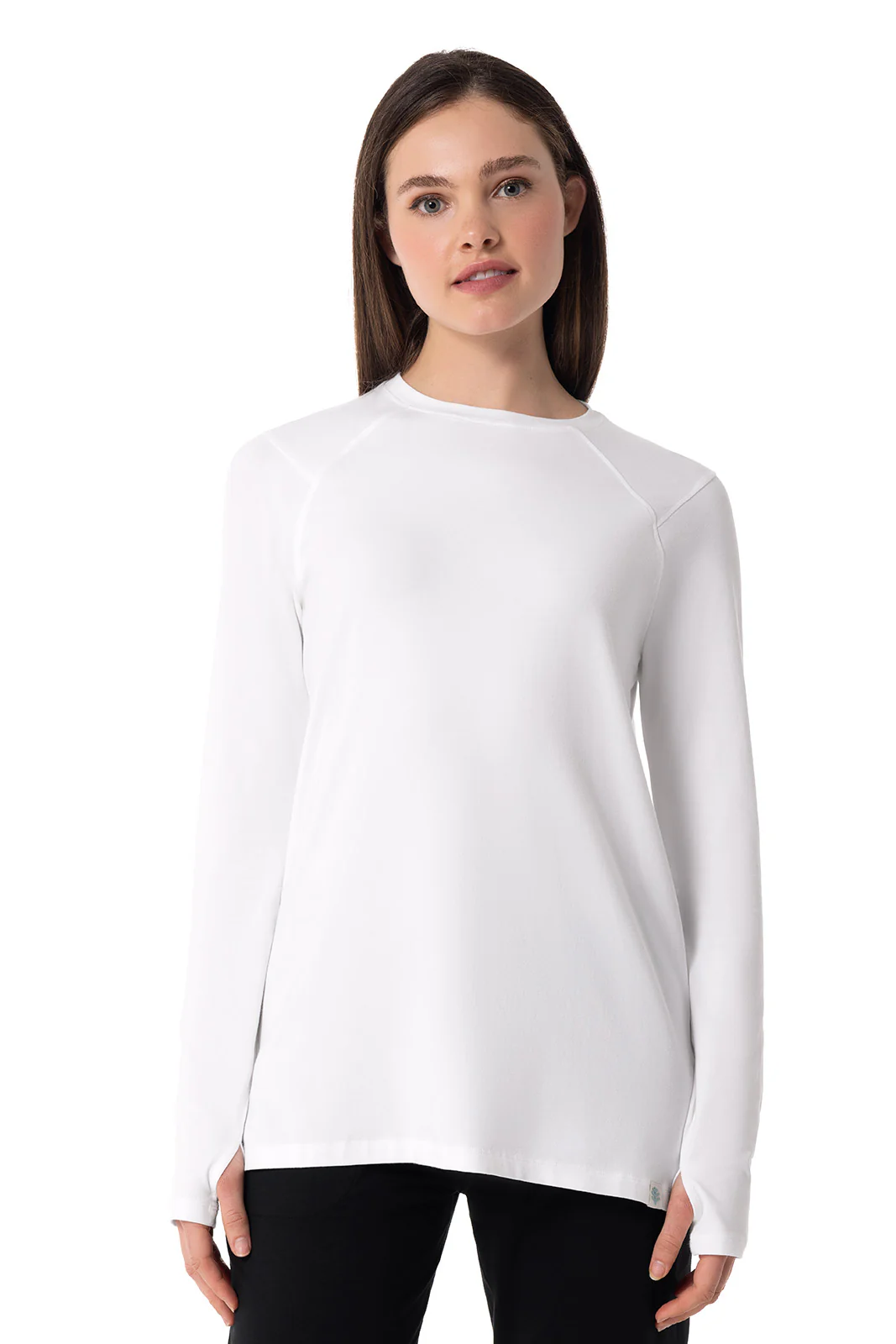 Women's Dania Long Sleeve T-Shirt with Thumbholes | White - Image 3