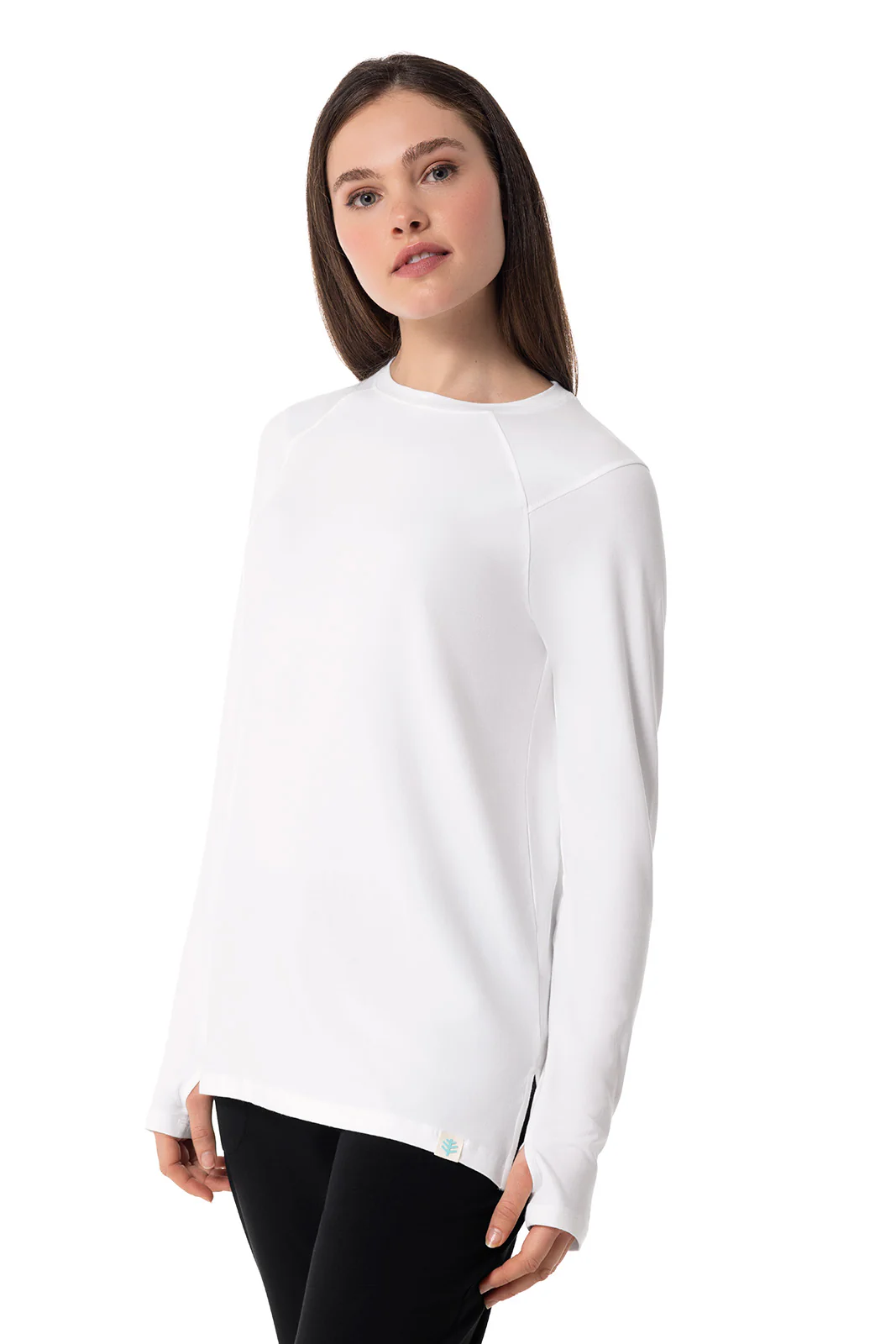 Women's Dania Long Sleeve T-Shirt with Thumbholes | White - Image 4