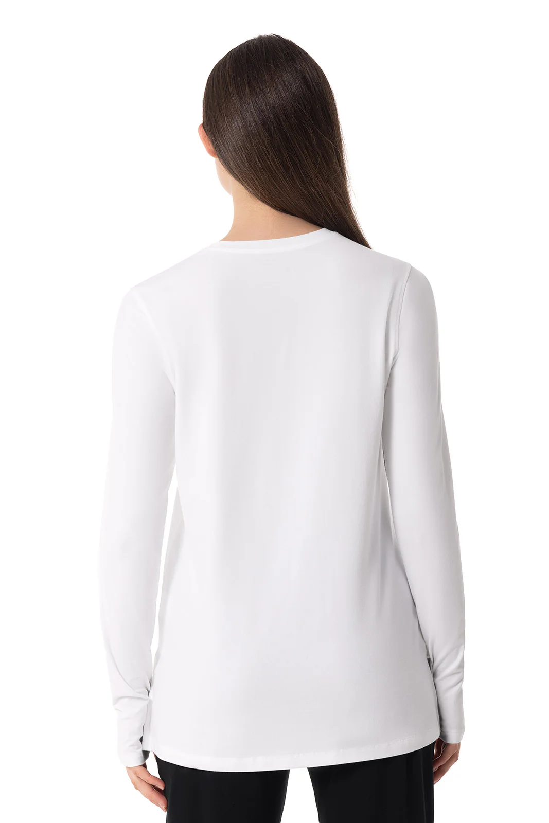 Women's Dania Long Sleeve T-Shirt with Thumbholes | White - Image 7
