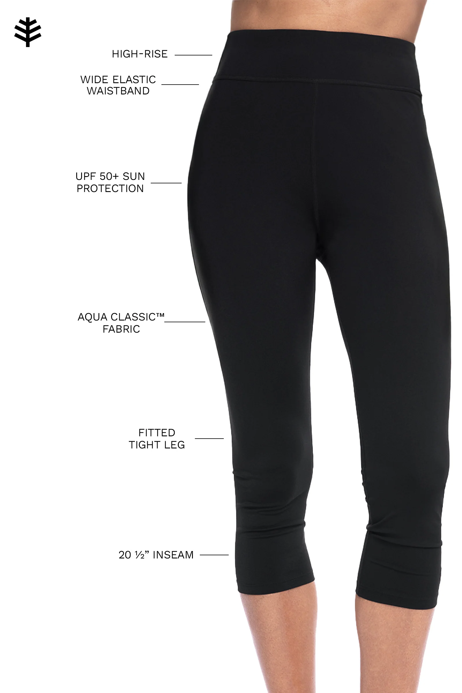 Women's Deep Water Swim Capris | Black - Image 2