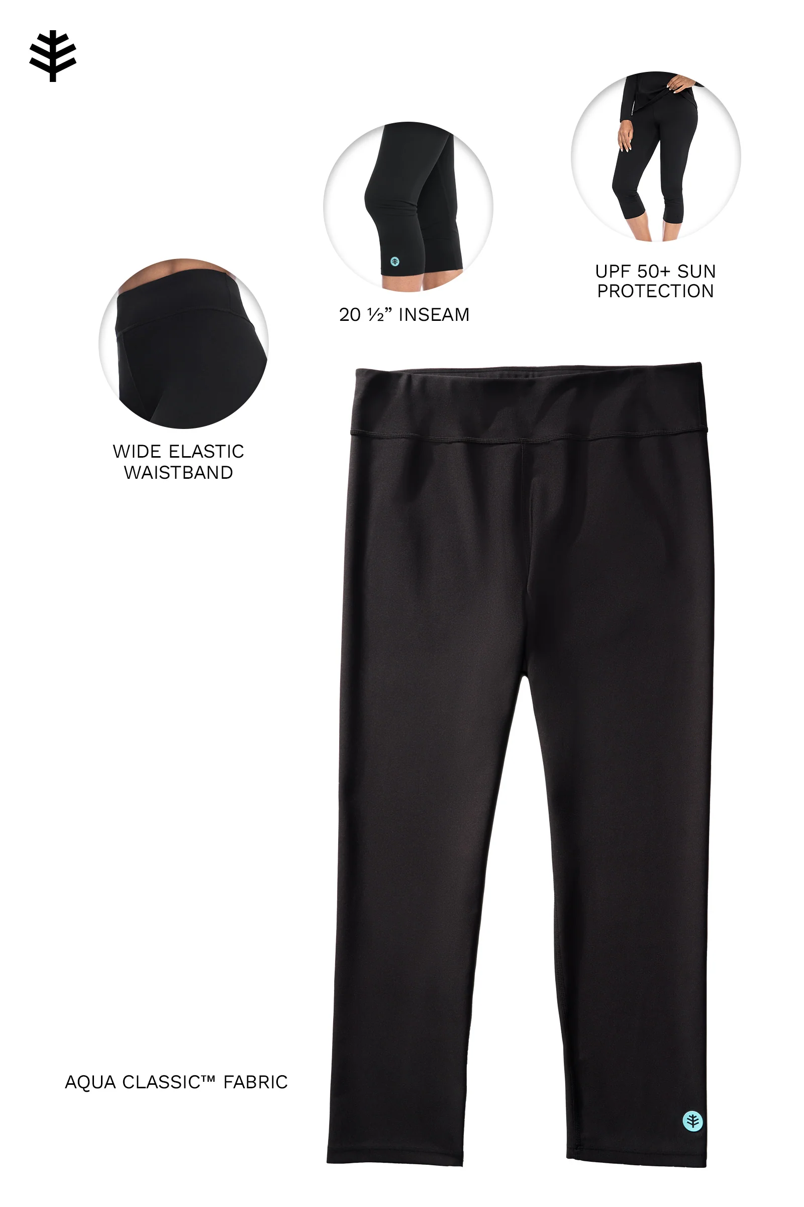 Women's Deep Water Swim Capris | Black - Image 6