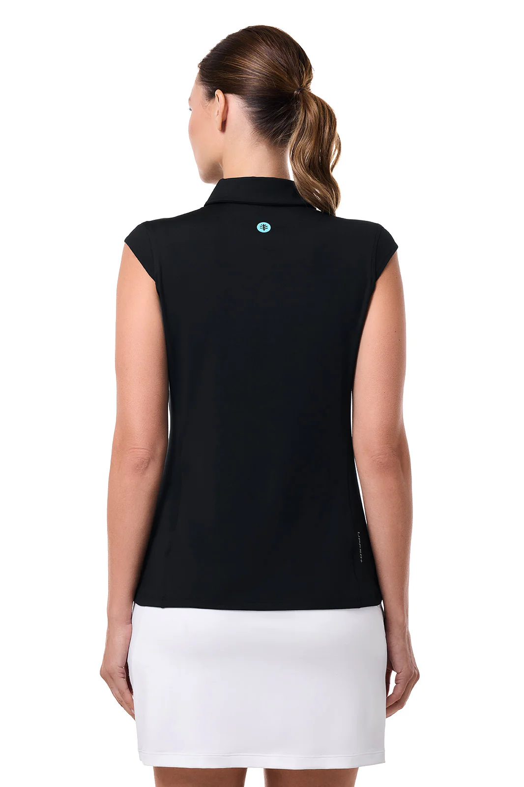 Women's Dew-Sweeper Performance Sleeveless Polo | Black - Image 4