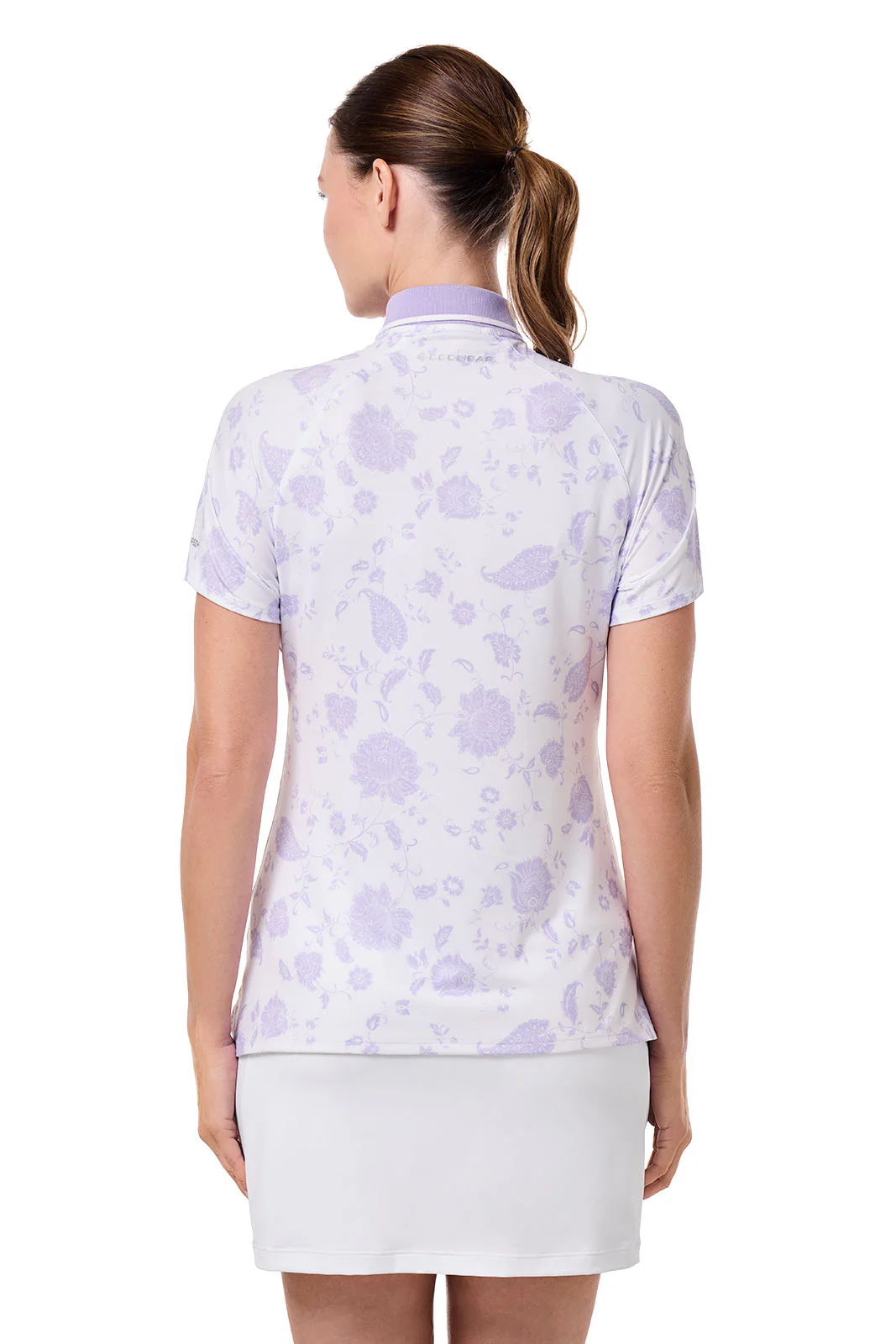 CourtLine Short Sleeve Polo | White Floral Paisley - Image 3