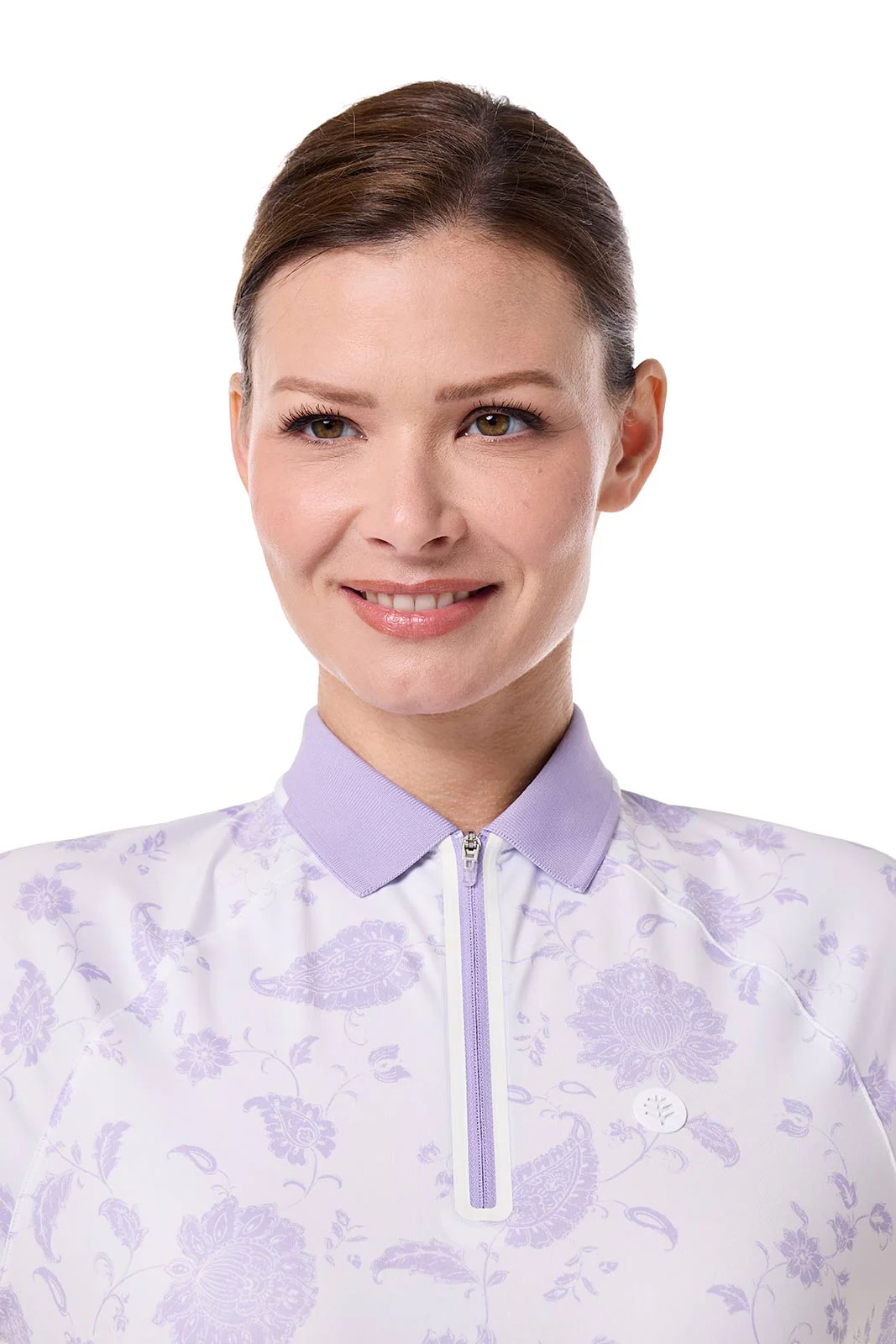 CourtLine Short Sleeve Polo | White Floral Paisley - Image 4