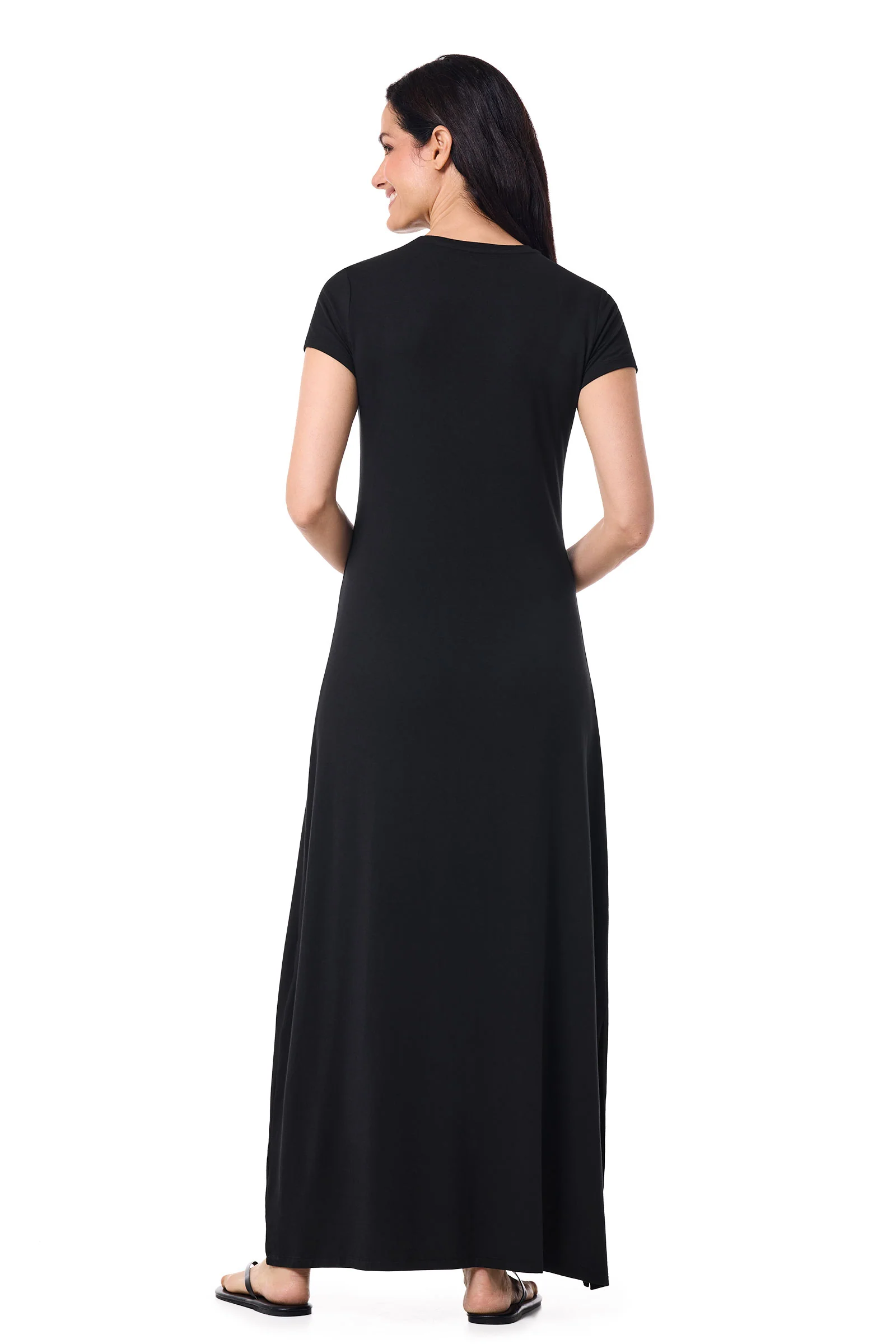 Women's Dounelle Fitted Maxi Dress | Black - Image 4