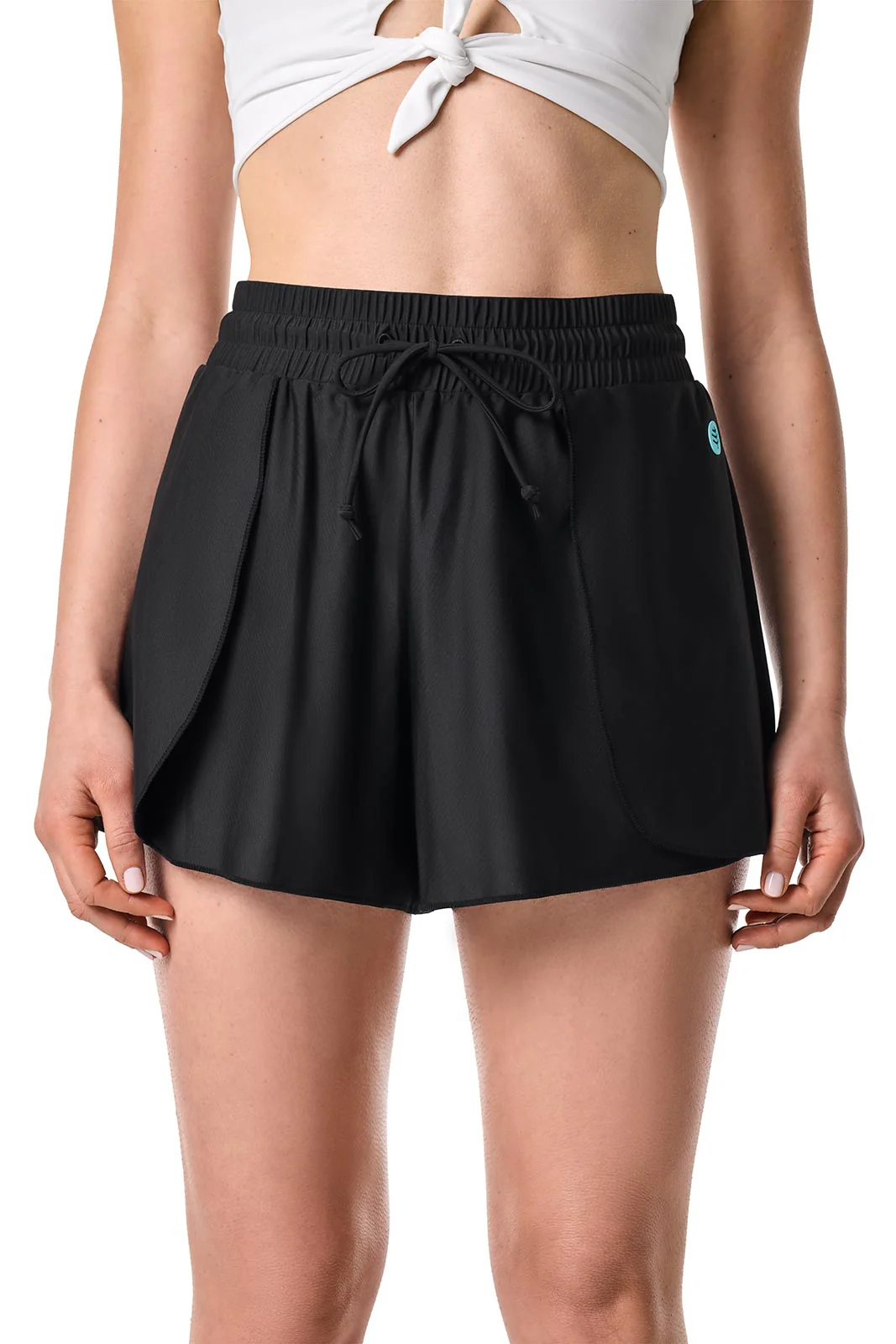 Women's Duval Relaxed Cover-Up Swim Shorts | Black - Image 6