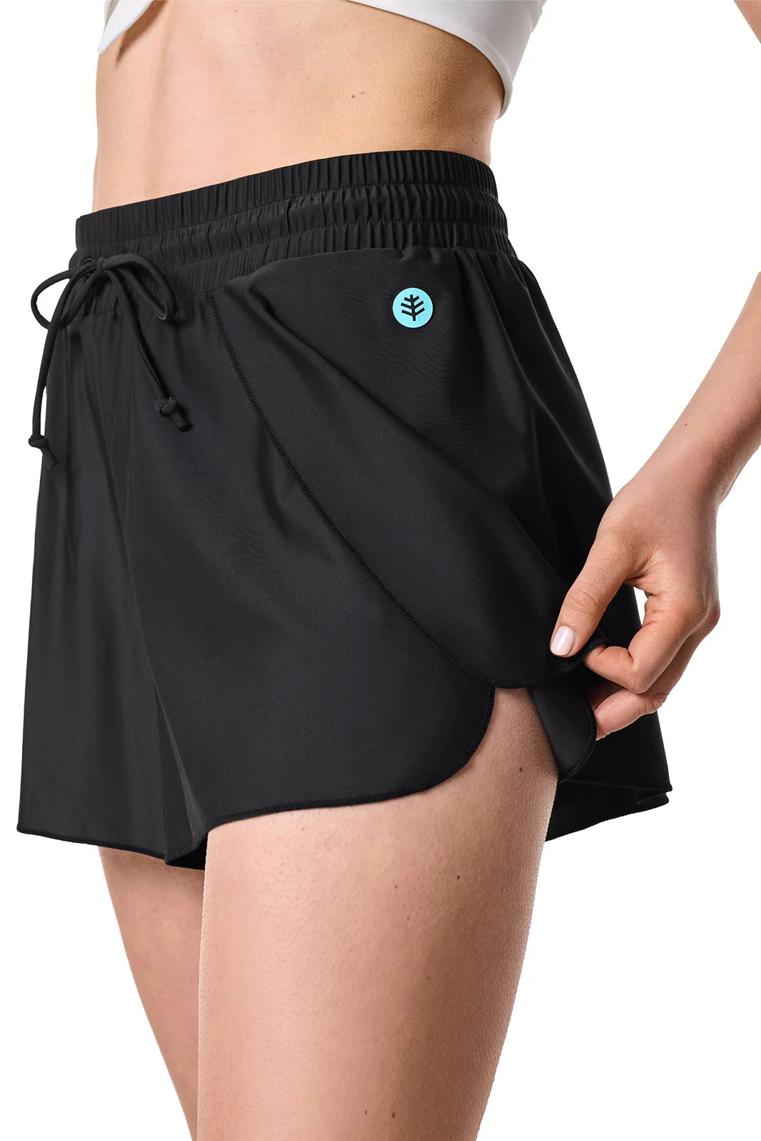Women's Duval Relaxed Cover-Up Swim Shorts | Black - Image 7