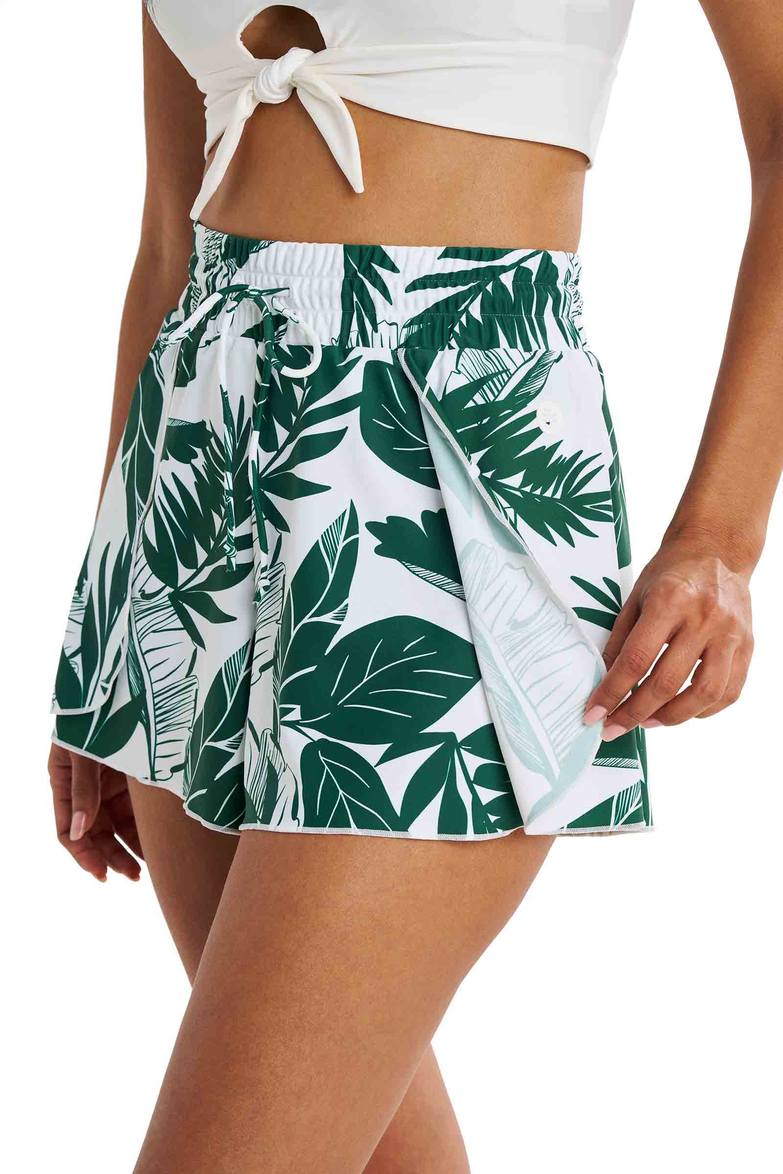 Women's Duval Relaxed Cover-Up Swim Shorts | Eden Green Palm Paradise - Image 9