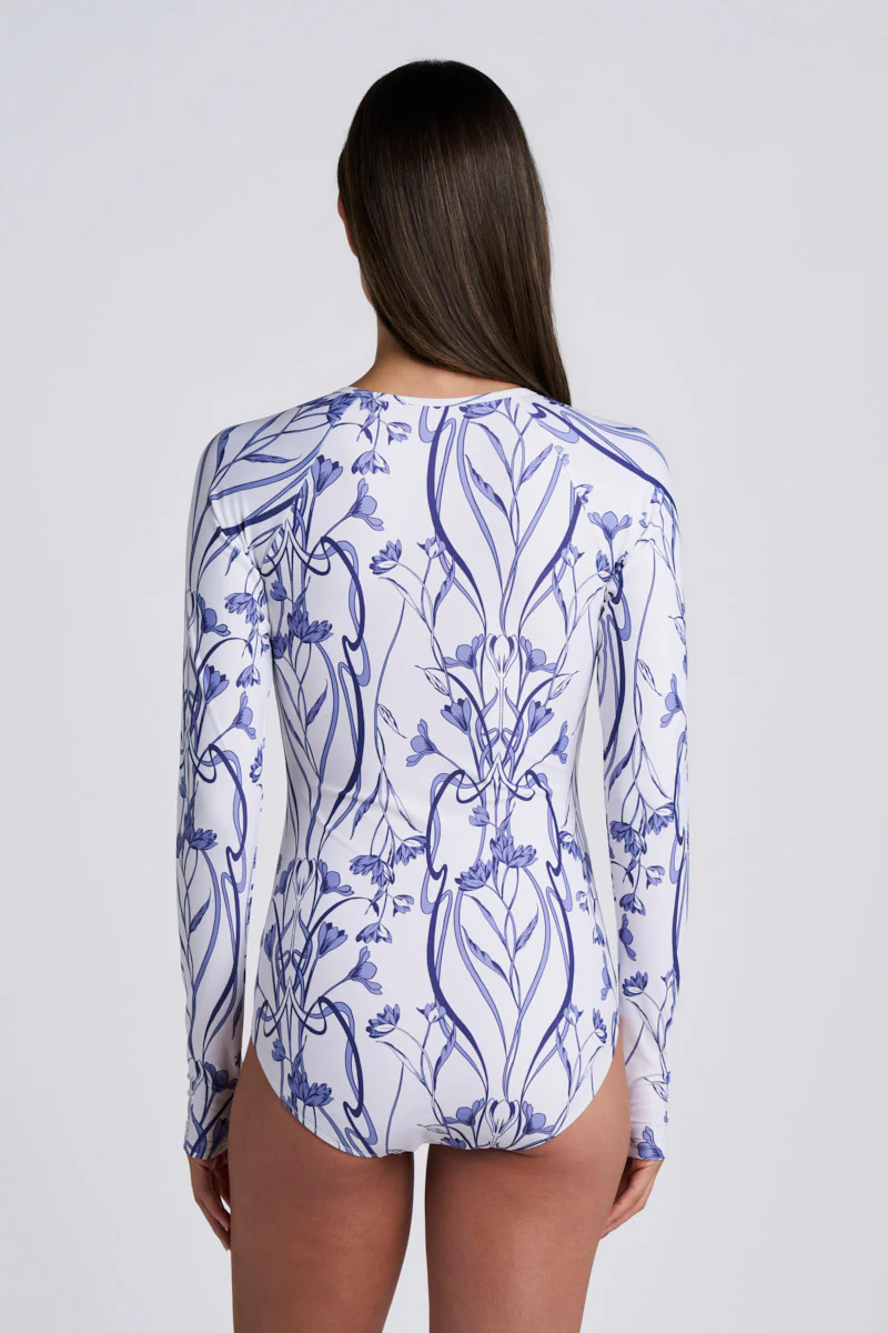Women's Escalante Long Sleeve Swimsuit | White Iris Dusk - Image 5