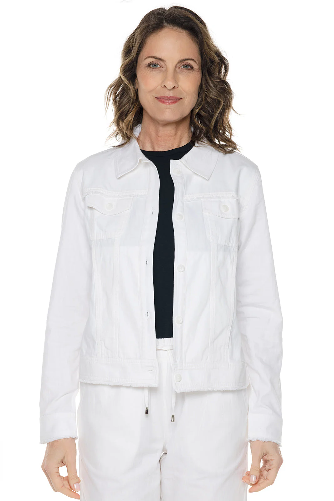 Women's Everglade Chambray Cropped Jacket | White Chambray - Image 4