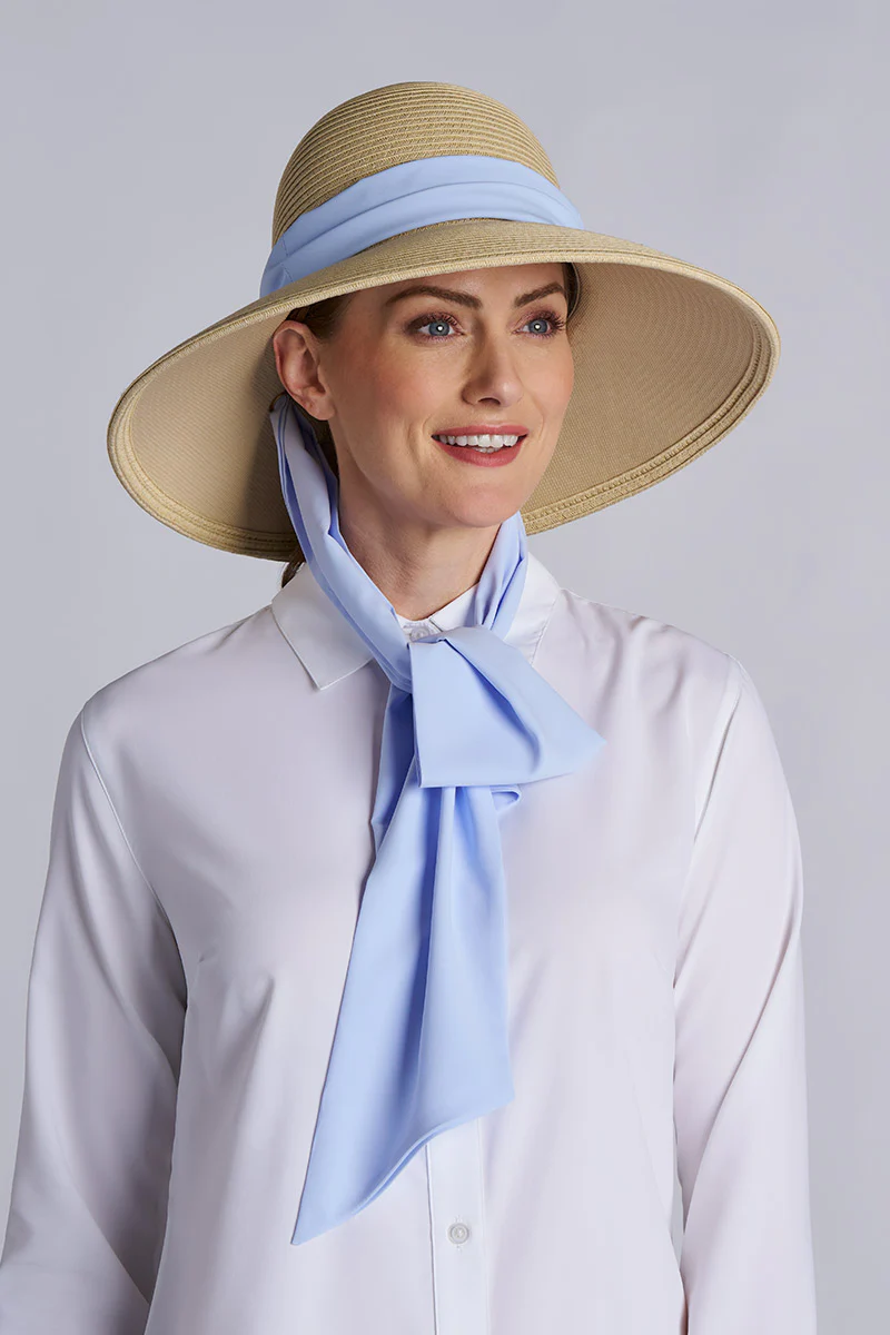 Women's Stella Fashion Hat with Scarves | Natural/Isla Bonita/Periwinkle - Image 2