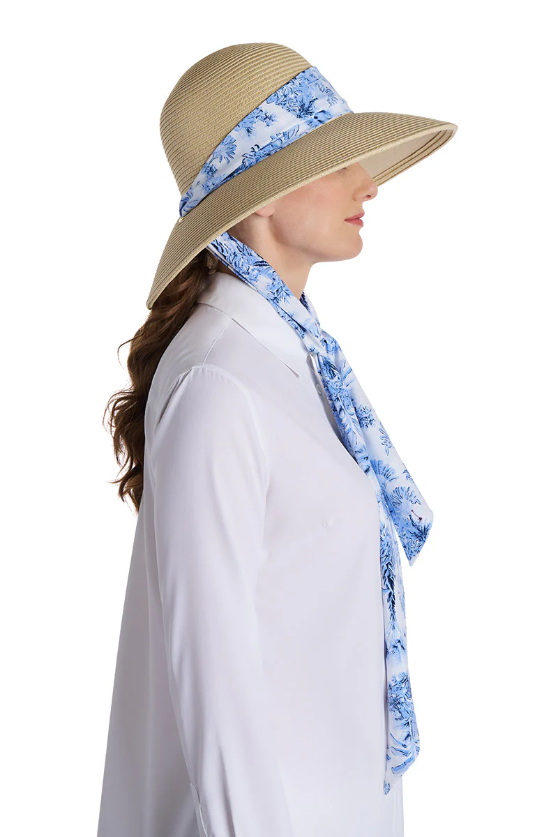Women's Stella Fashion Hat with Scarves | Natural/Isla Bonita/Periwinkle - Image 6