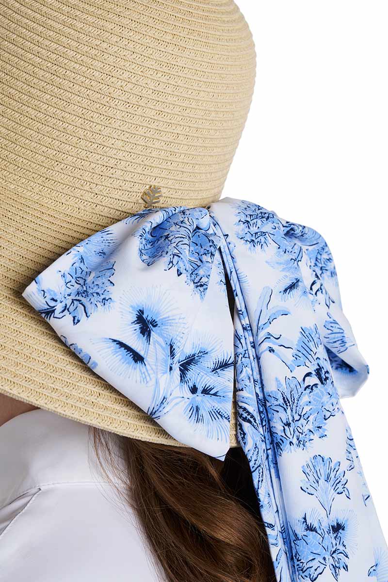 Women's Stella Fashion Hat with Scarves | Natural/Isla Bonita/Periwinkle - Image 8