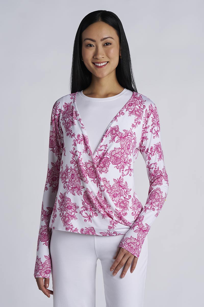 Women's Vrae Fashion Wrap | Fuchsia Bouquet - Image 3