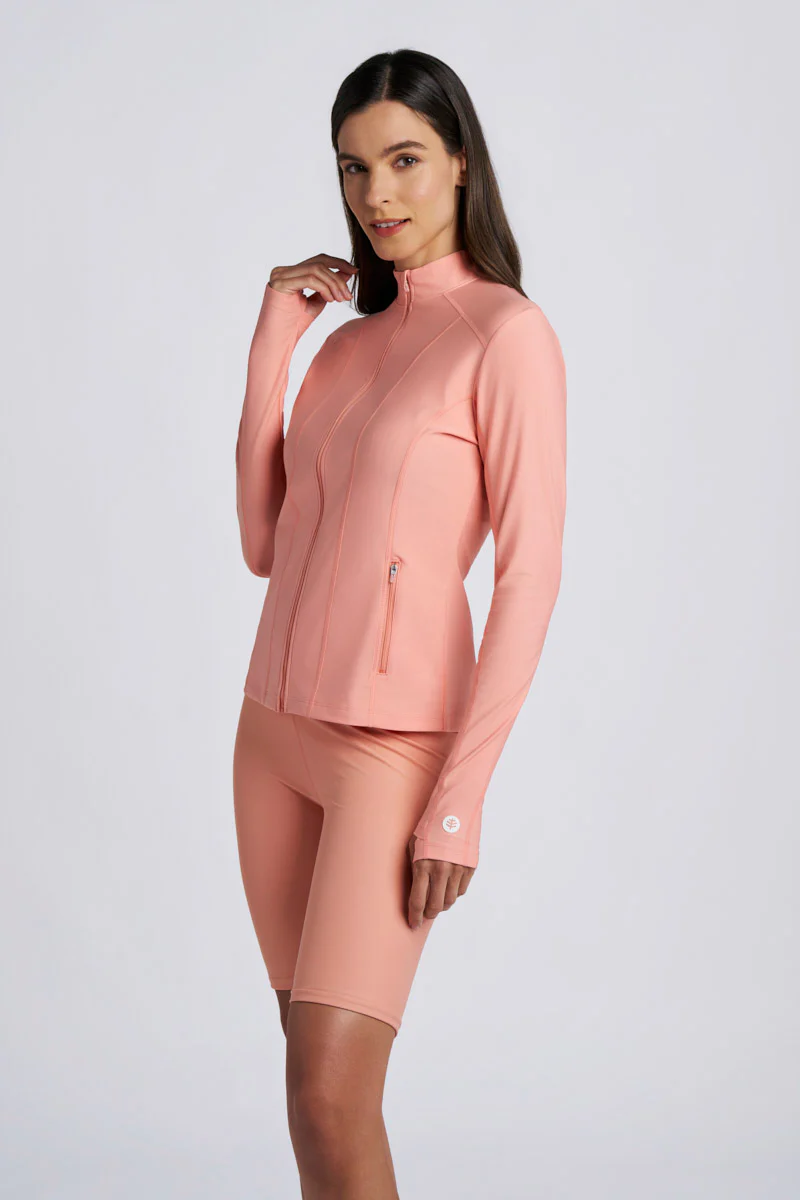 Women's Malawi Fitted Swim Jacket with Full Zip | Soft Blush - Image 3