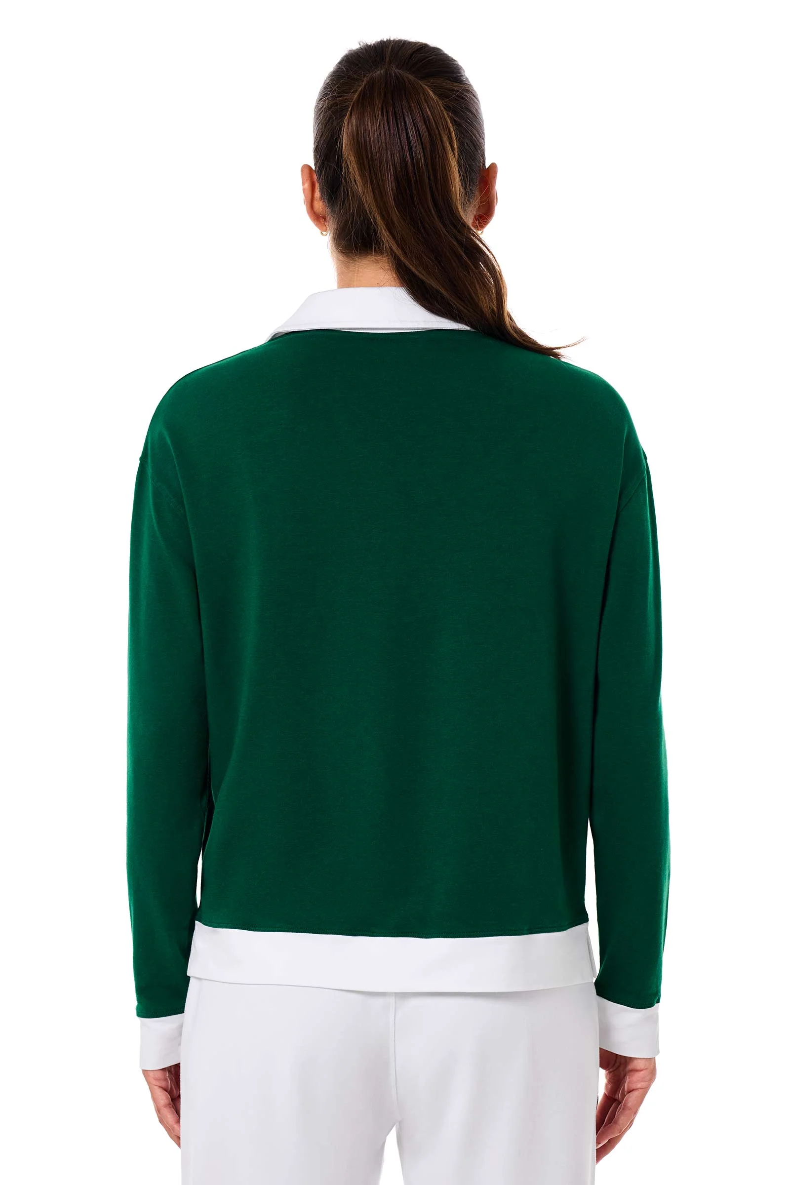 Women's Fontainebleau 2.0 Long Sleeve Collared Polo | Eden Green - Image 3
