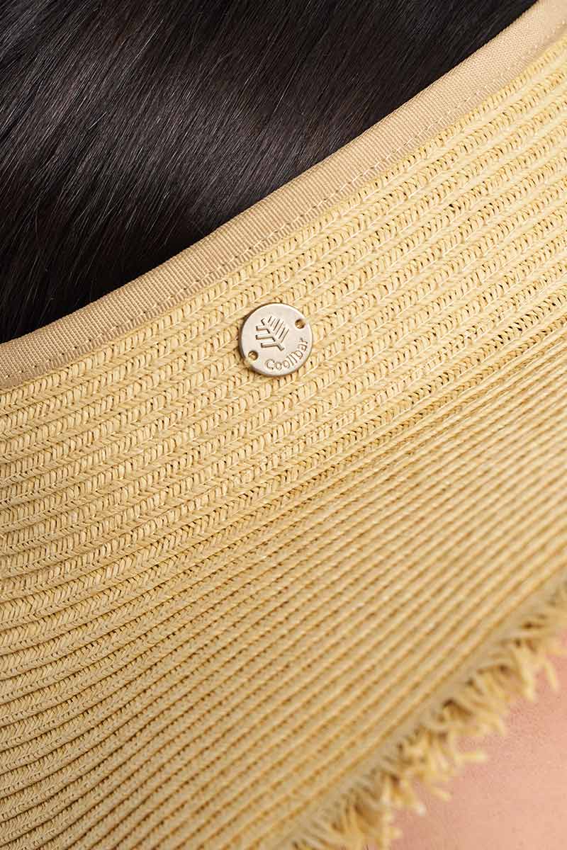 Women's Frayed Coolibar Rolled Packable Braid Visor | Natural - Image 7