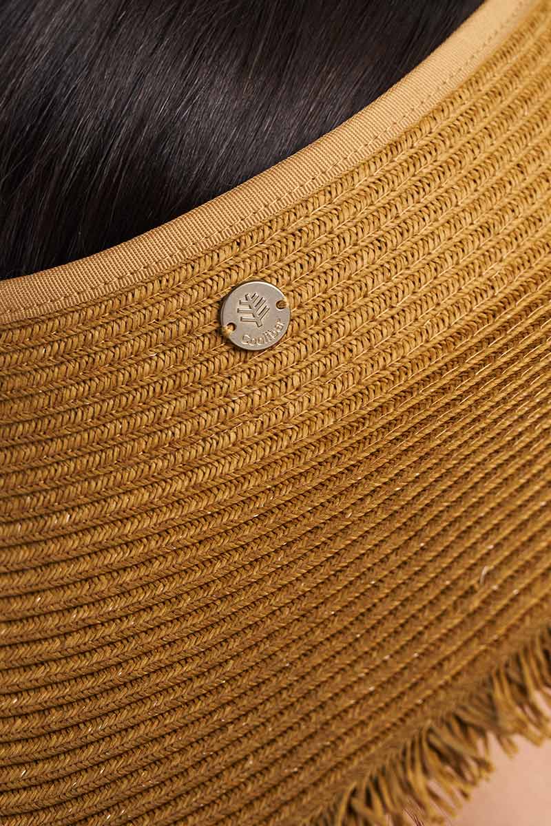 Women's Frayed Coolibar Rolled Packable Braid Visor | Toast - Image 7