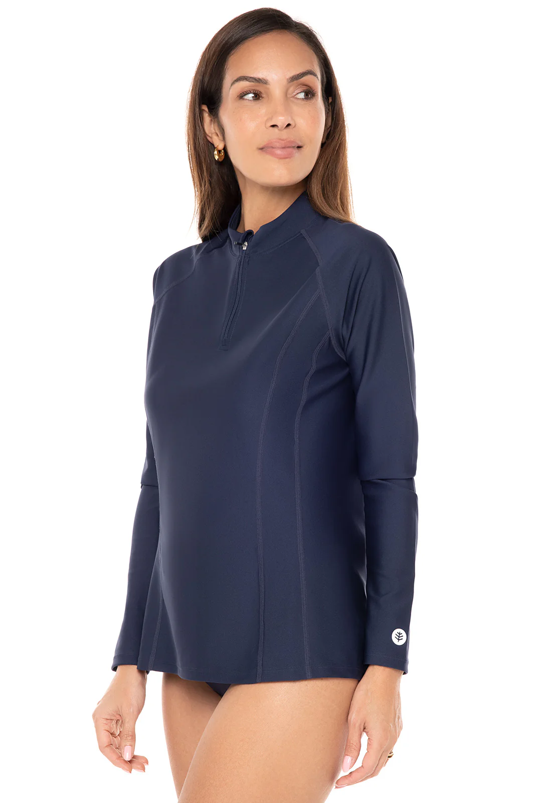 Women's Freestyle Long Sleeve Quarter Zip Rash Guard | Navy - Image 2