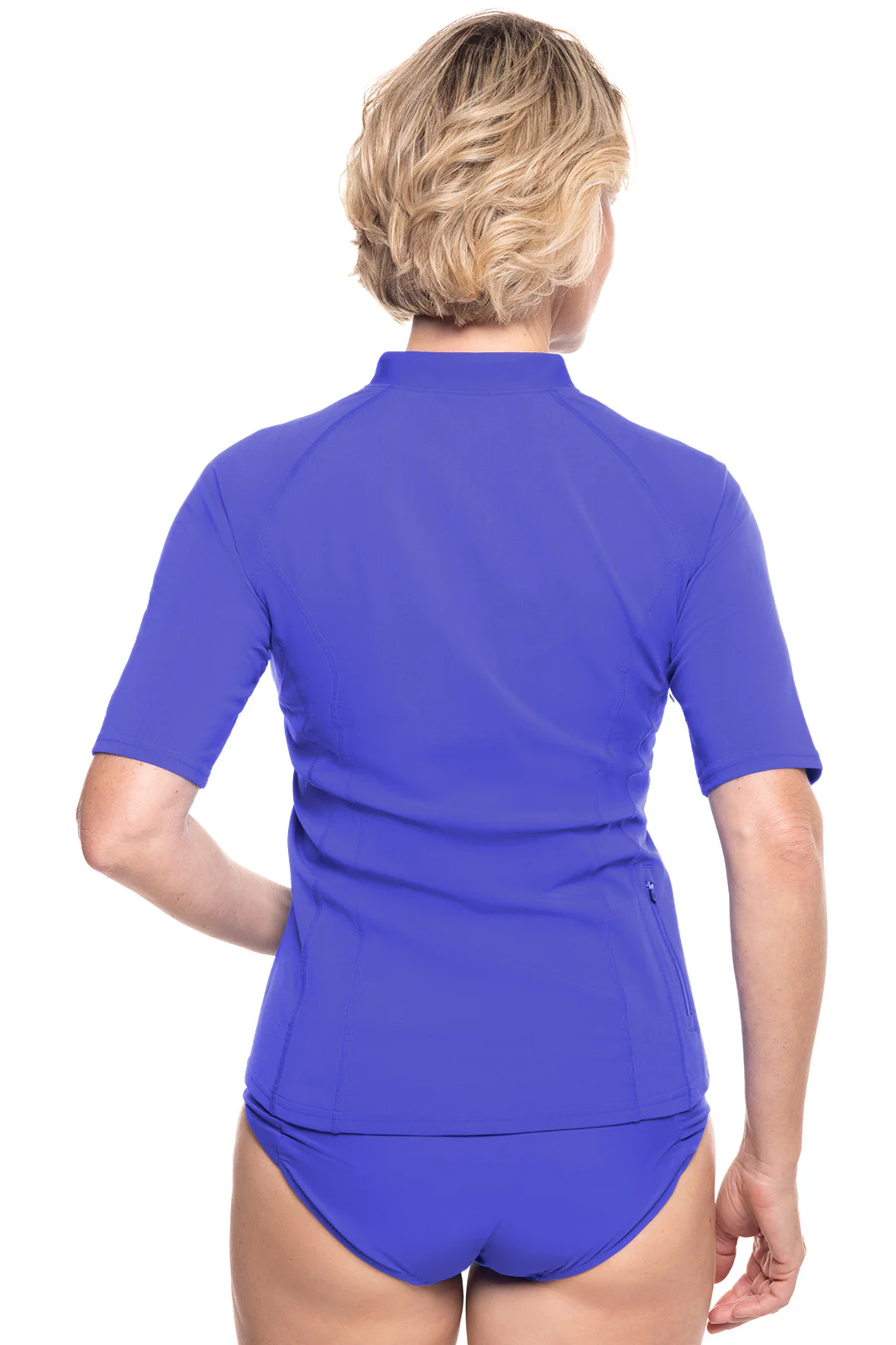 Women's Freestyle Short Sleeve Rash Guard | Baja Blue - Image 2