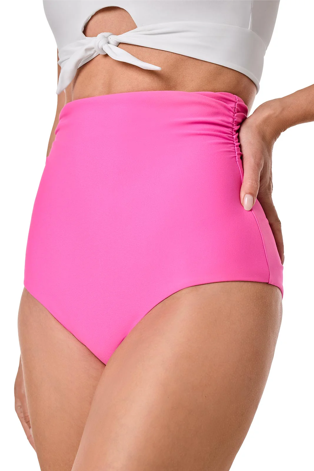 Women's Golden Isles Ultra High Rise Swim Bottom | Tulip Pink - Image 3