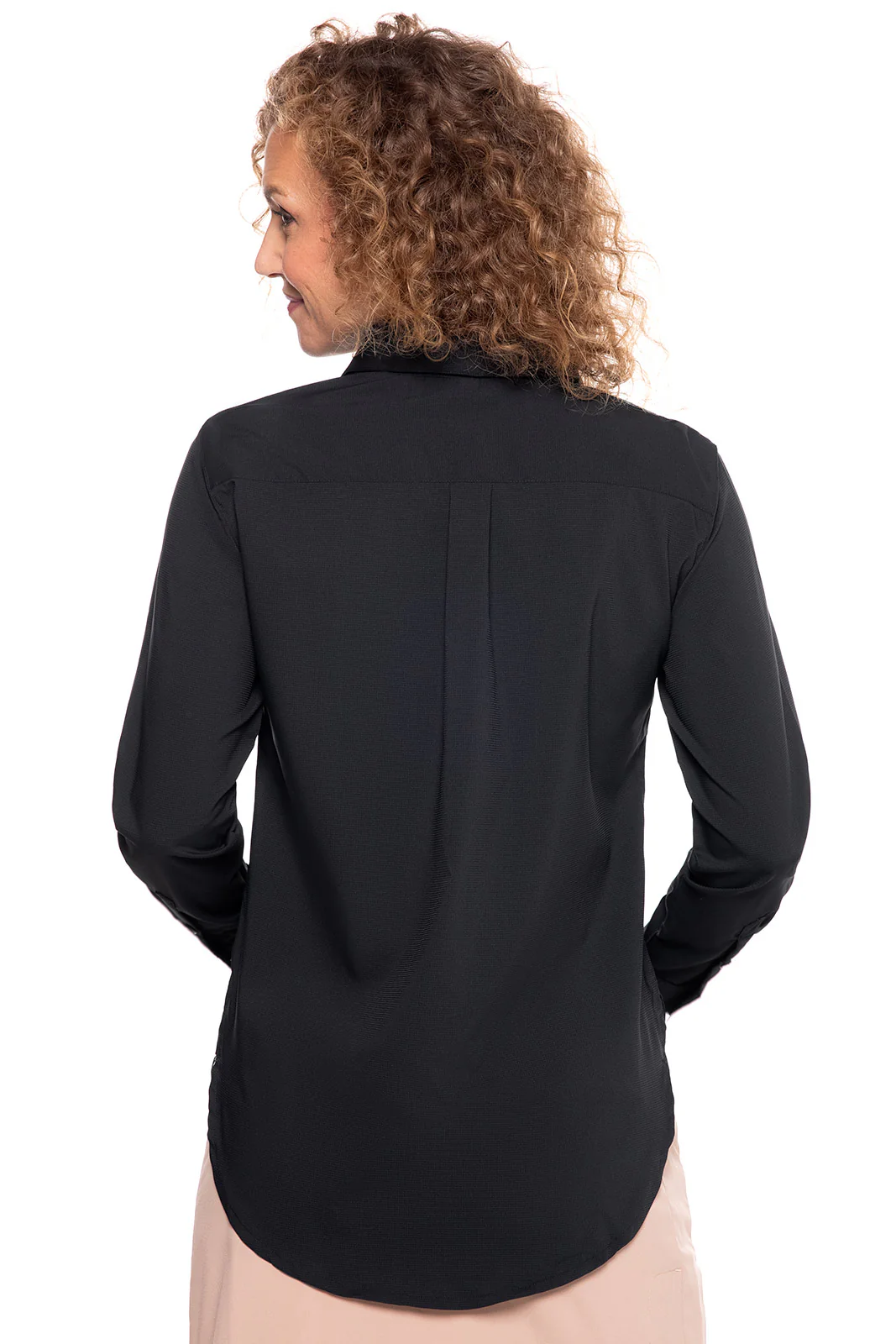 Women's Hepburn Shirt with Roll-Up Sleeves | Black - Image 3