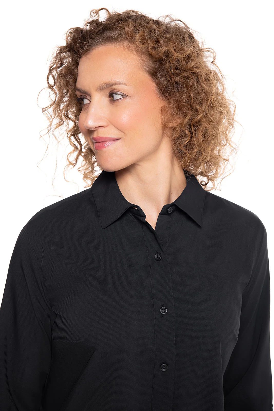 Women's Hepburn Shirt with Roll-Up Sleeves | Black - Image 7