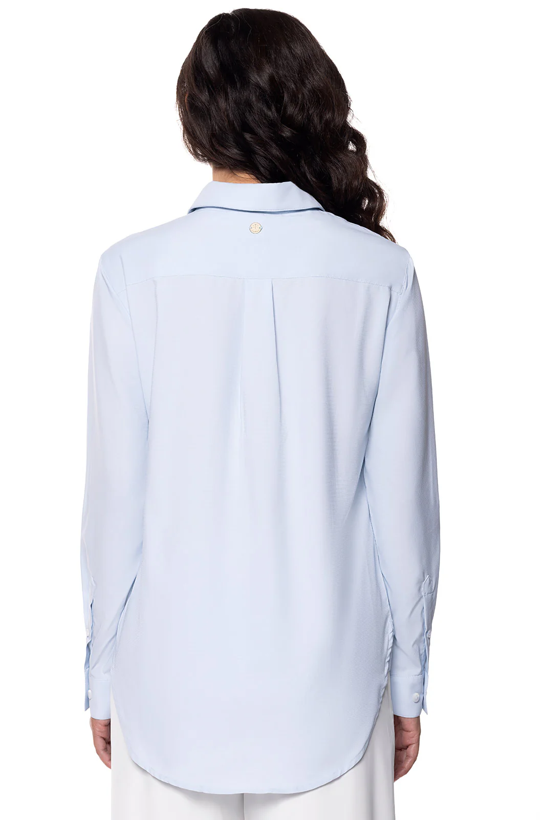 Women's Hepburn Shirt with Roll-Up Sleeves | Light Blue - Image 2