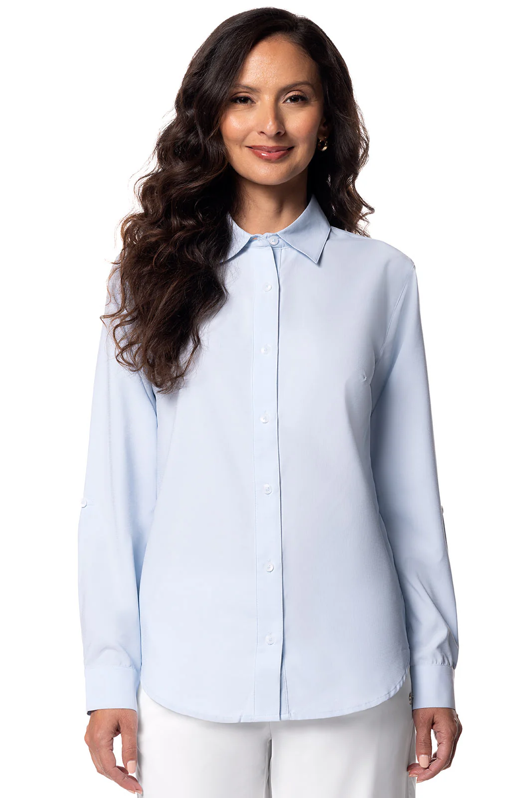 Women's Hepburn Shirt with Roll-Up Sleeves | Light Blue - Image 4