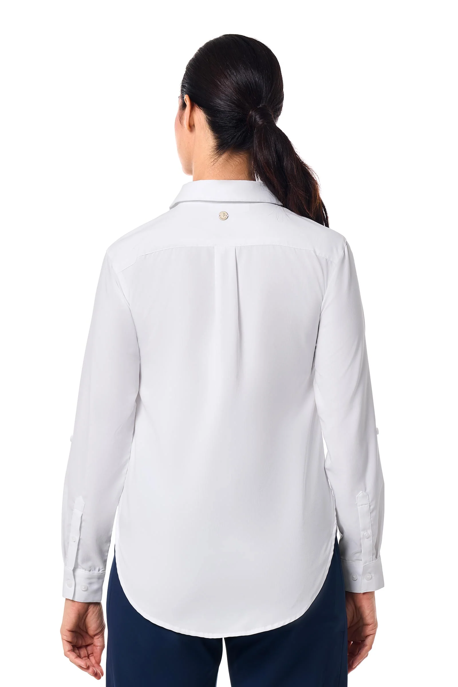 Women's Hepburn Shirt with Roll-Up Sleeves | White - Image 4