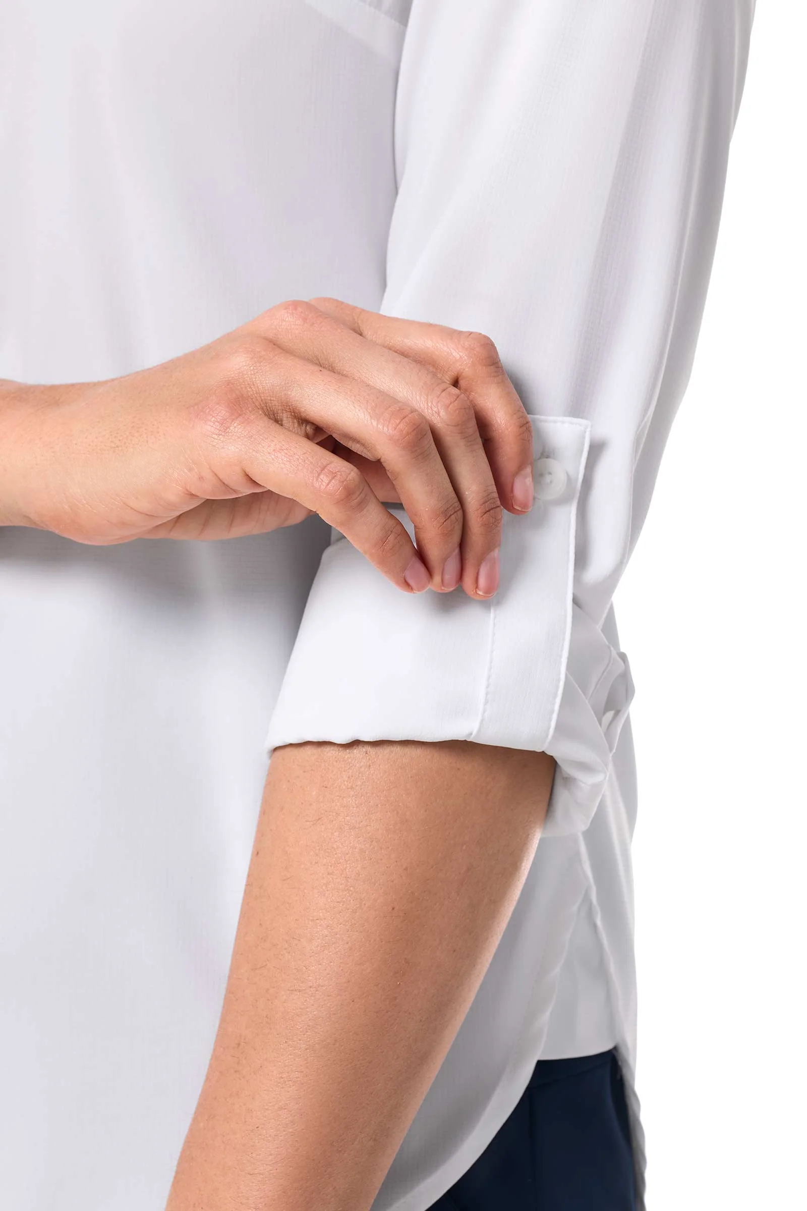 Women's Hepburn Shirt with Roll-Up Sleeves | White - Image 9