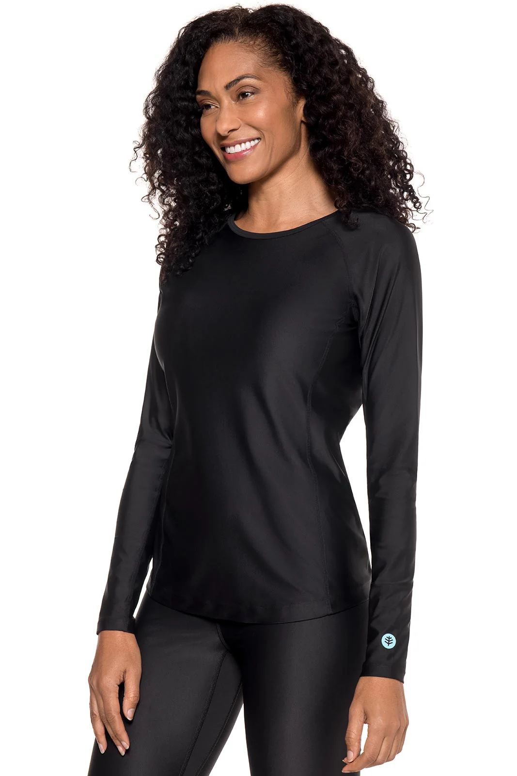 Women's Hightide Lite Long Sleeve Swim Shirt | Black - Image 3