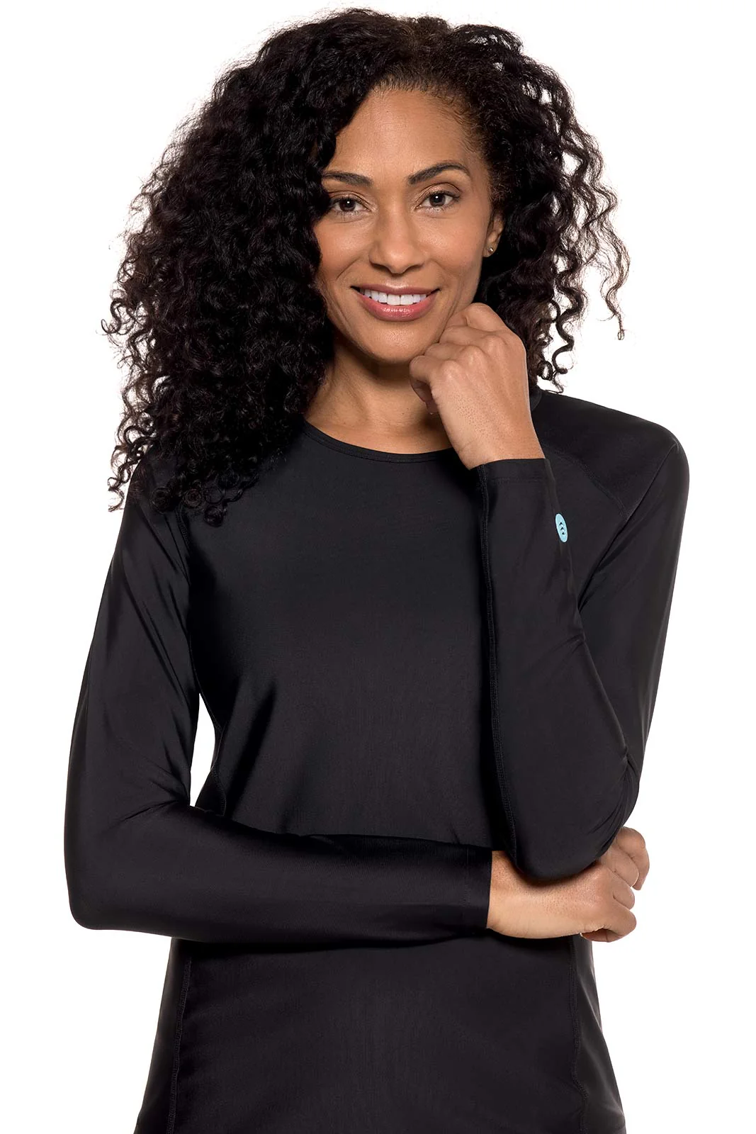 Women's Hightide Lite Long Sleeve Swim Shirt | Black - Image 6
