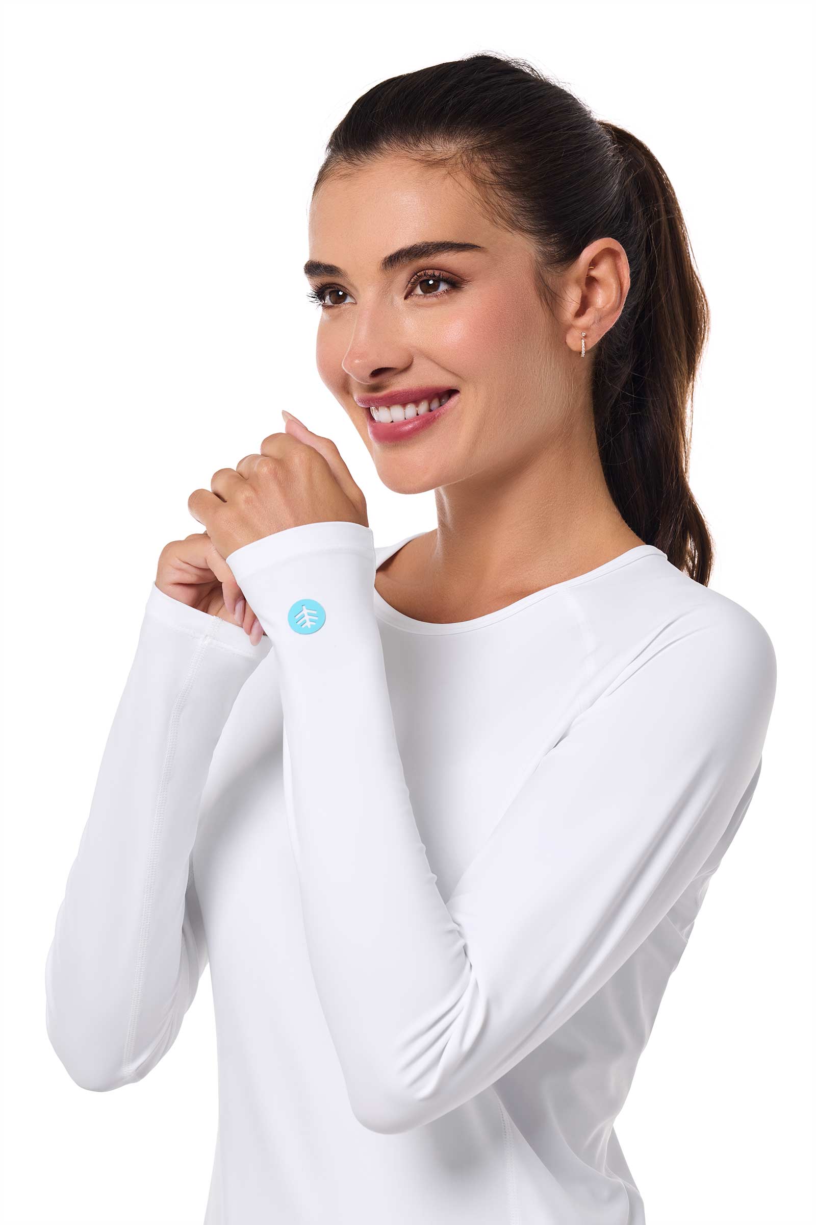 Women's Hightide Lite Long Sleeve Swim Shirt | White - Image 5