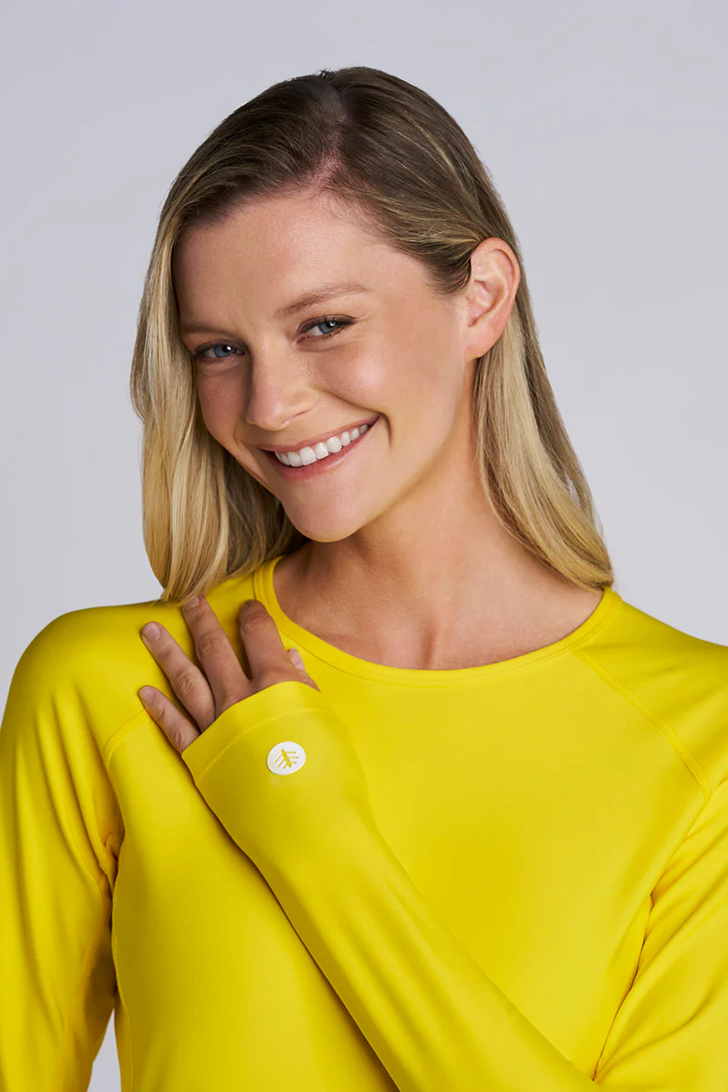 Women's Hightide Long Sleeve Swim Shirt | Bold Yellow - Image 5