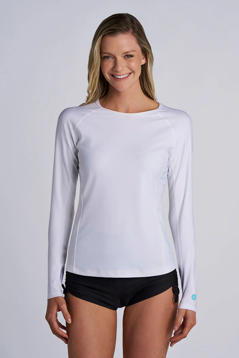 Women's Hightide Long Sleeve Swim Shirt | White - Image 2
