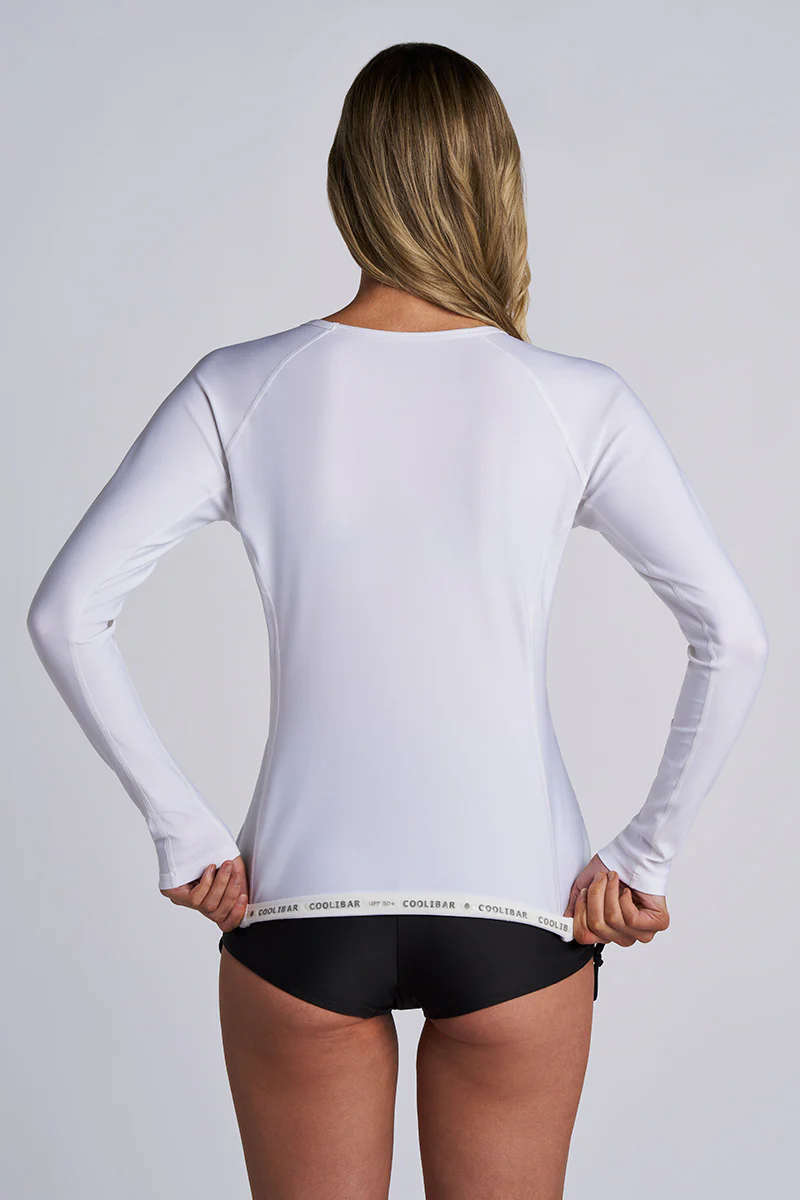 Women's Hightide Long Sleeve Swim Shirt | White - Image 5