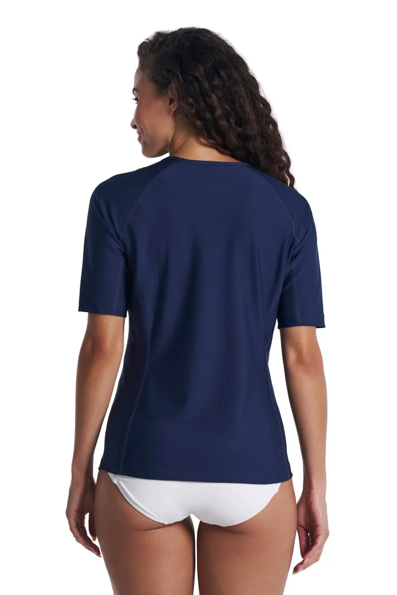 Women's Hightide Short Sleeve Swim Shirt | Navy - Image 3