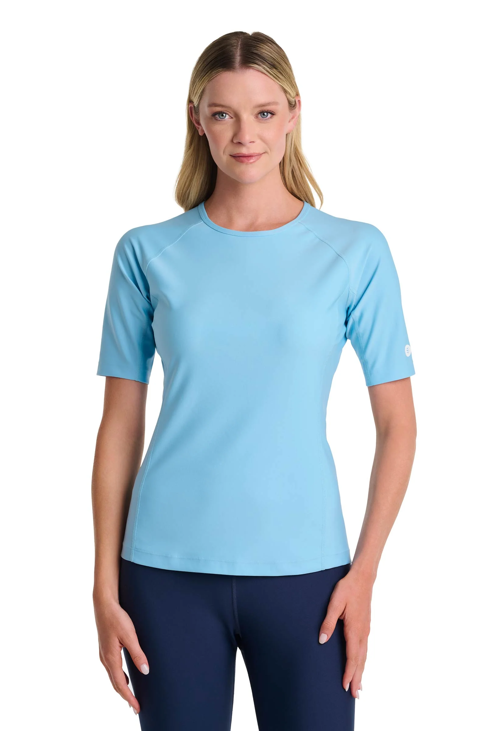 Women's Hightide Short Sleeve Swim Shirt | Arctic Blue - Image 3