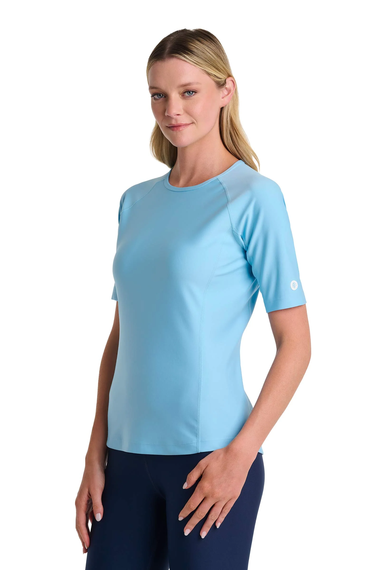 Women's Hightide Short Sleeve Swim Shirt | Arctic Blue - Image 4
