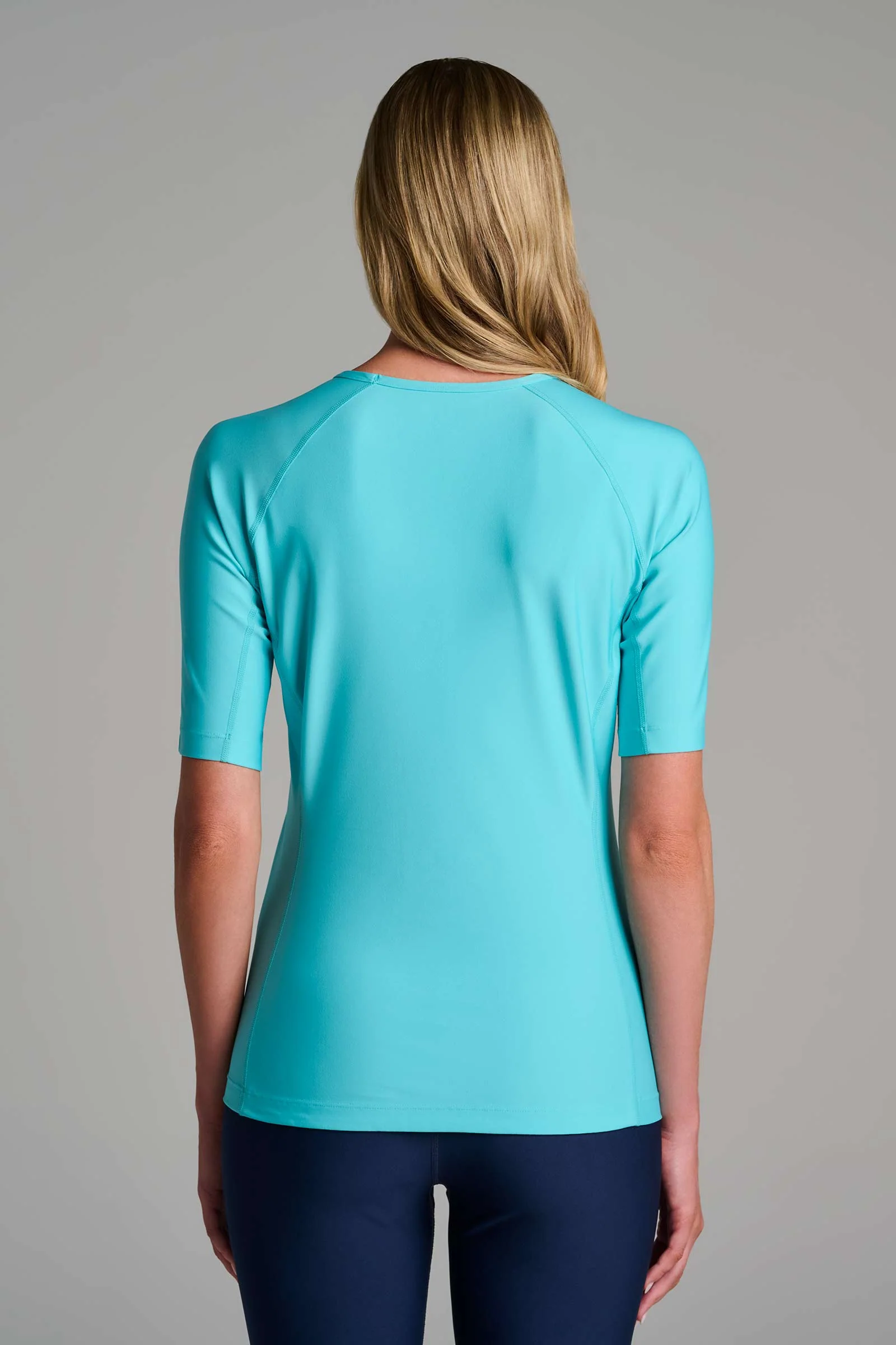Women's Hightide Short Sleeve Swim Shirt | Blue Curacao - Image 3