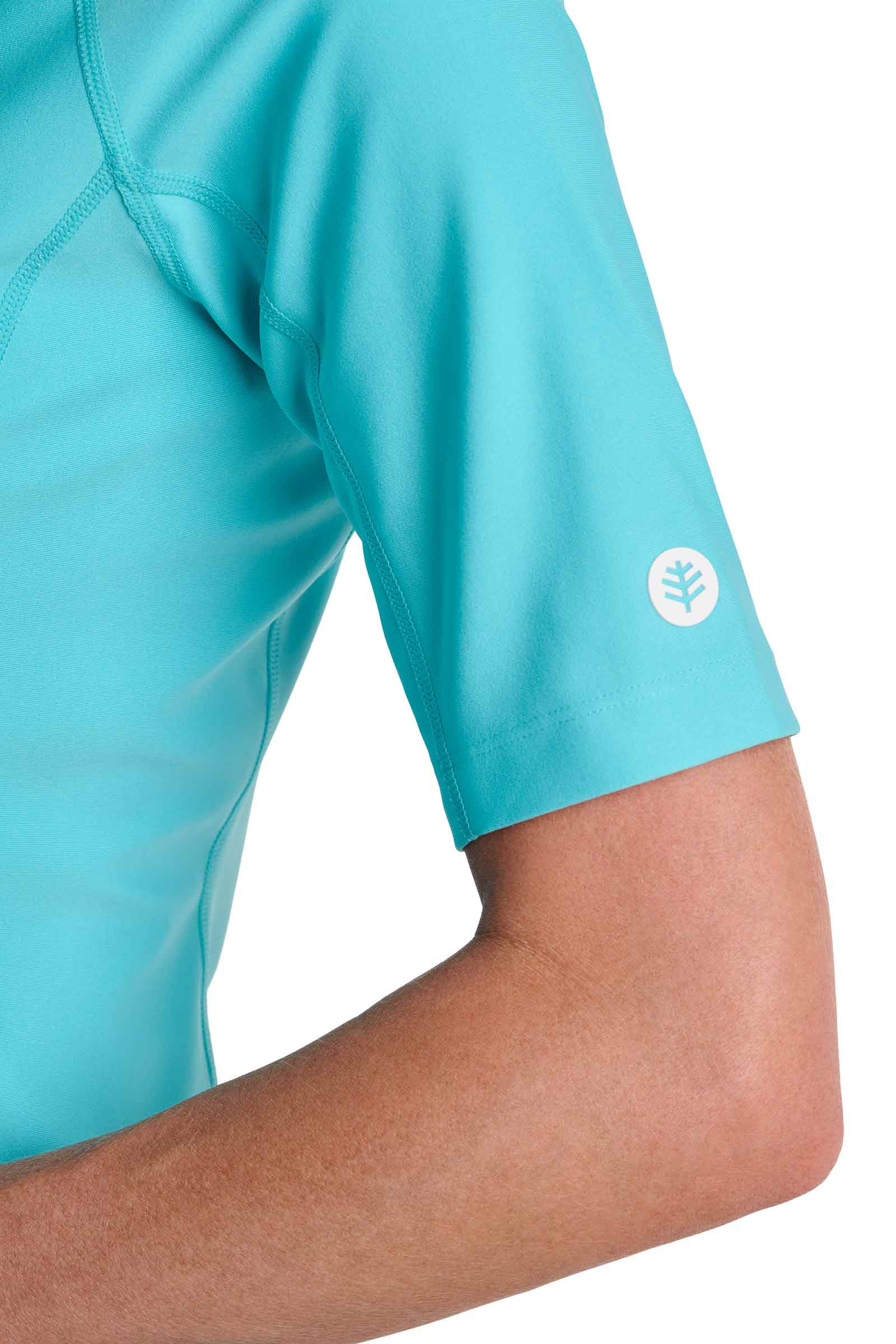 Women's Hightide Short Sleeve Swim Shirt | Blue Curacao - Image 7