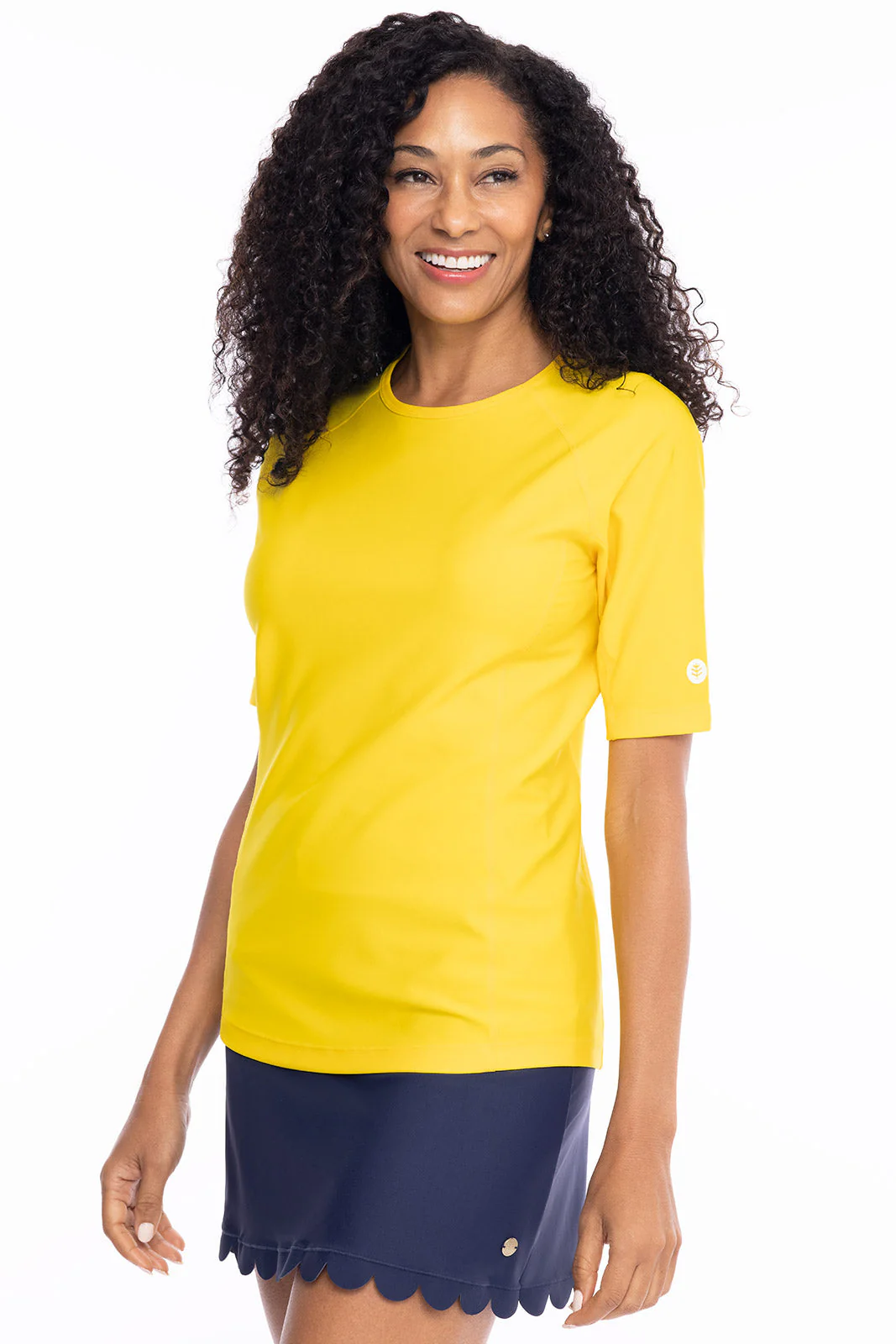 Women's Hightide Short Sleeve Swim Shirt | Bold Yellow - Image 2