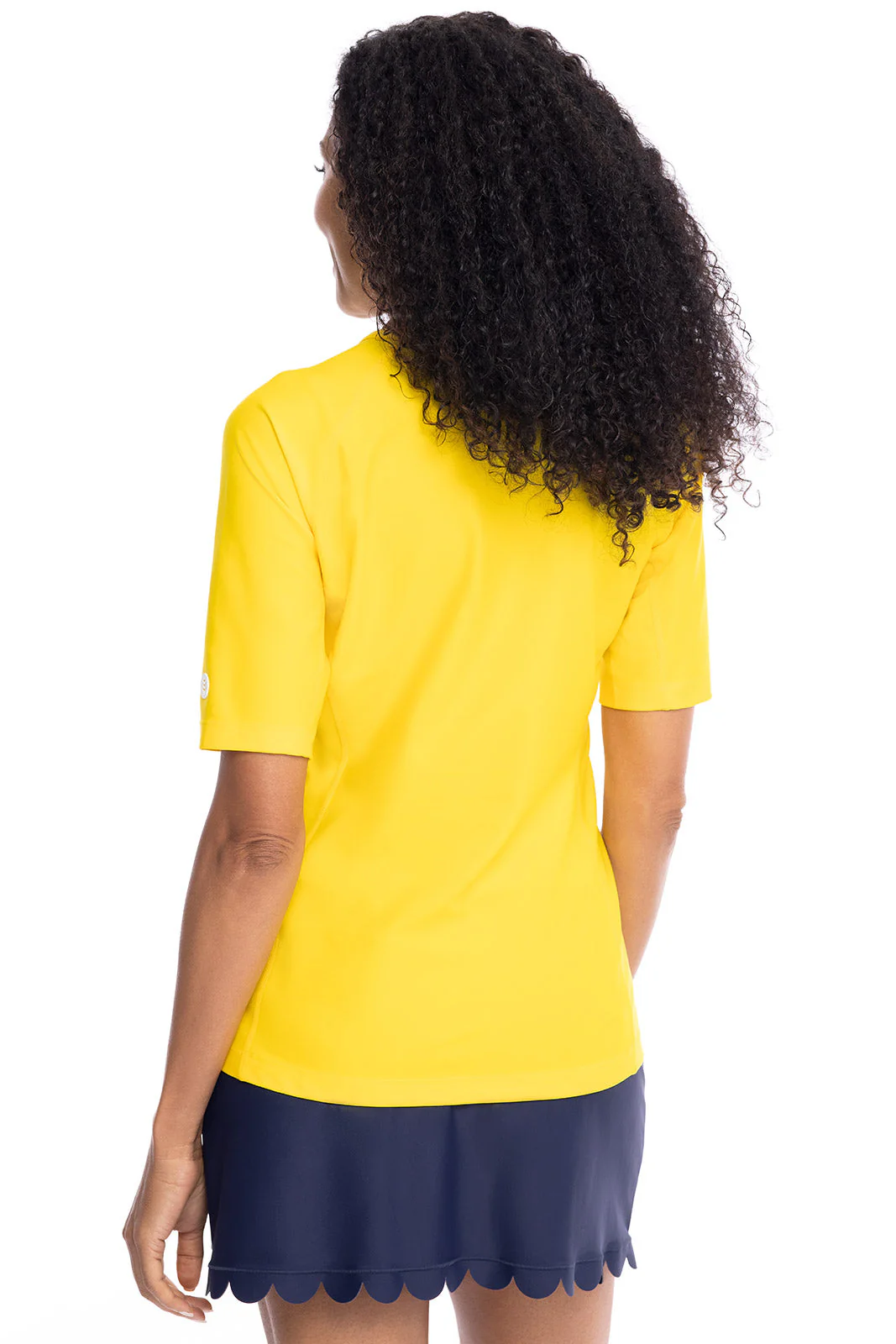 Women's Hightide Short Sleeve Swim Shirt | Bold Yellow - Image 3