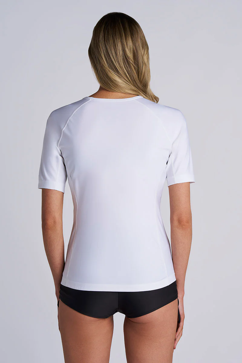 Women's Hightide Short Sleeve Swim Shirt | White - Image 3