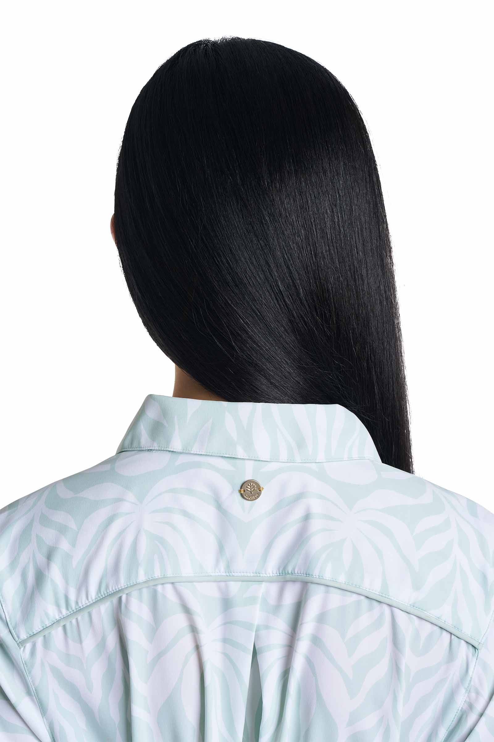 Women's Kitts Shirt Dress with Belt | Misty Aqua American Palm - Image 6