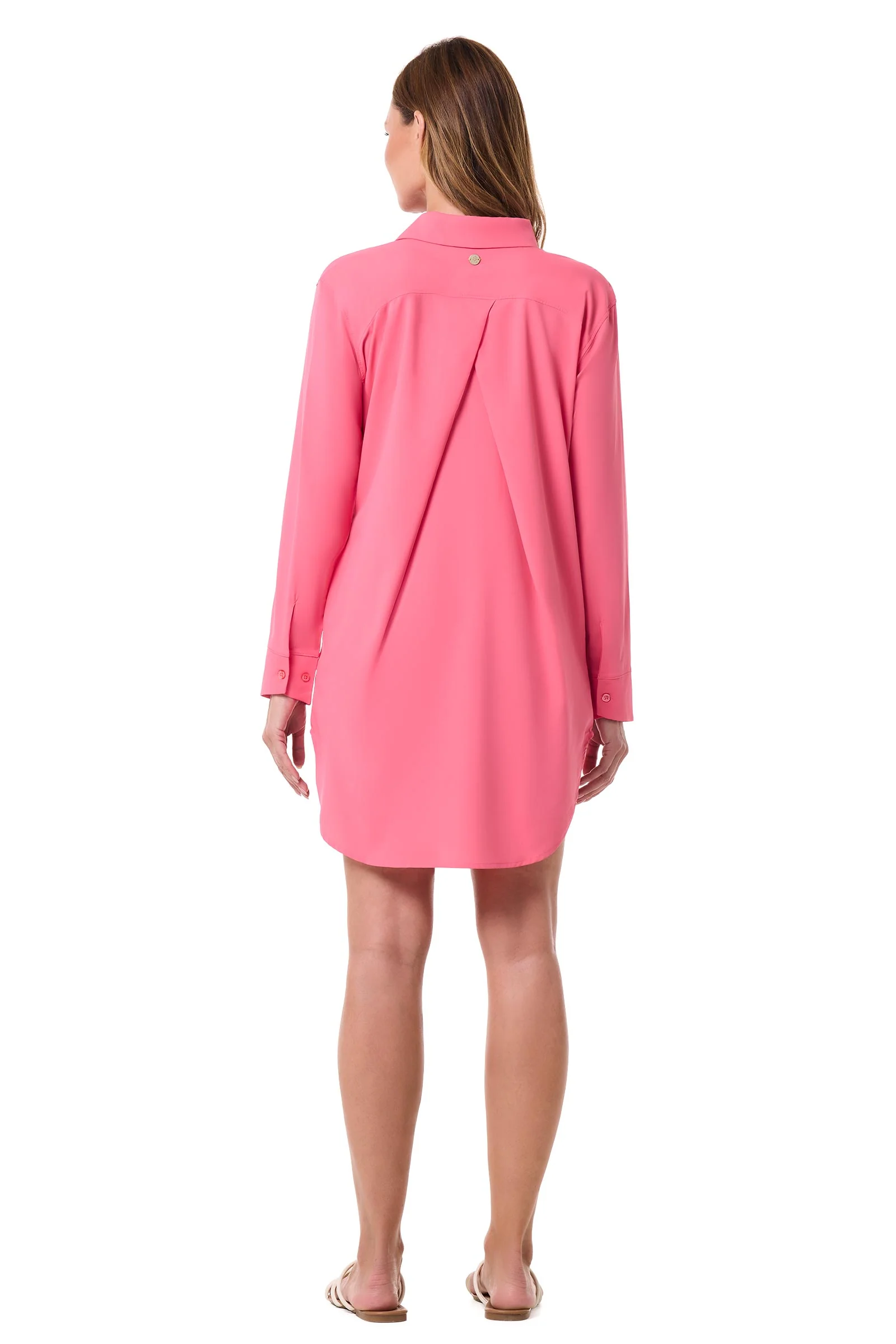 Women's Koesta Cover-Up Pull Over Shirt with Pockets | Sunkist Coral - Image 4